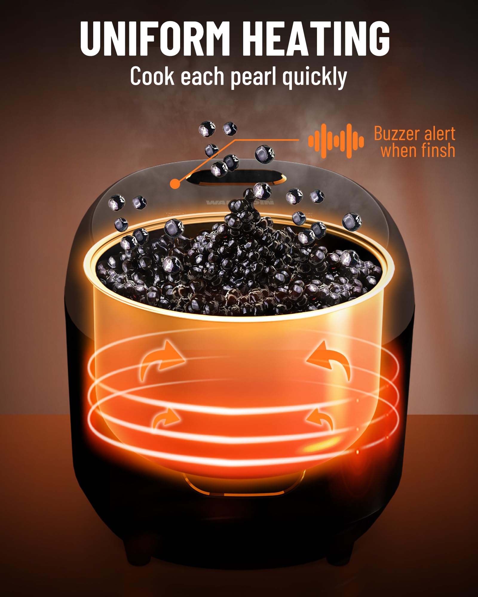 WantJoin Commercial Boba Maker Machine - Automatic Bubble Tea Pearl Cooker for Tapioca Pearls, 110V - Perfect for Restaurants, Milk Tea Shops, Dessert Stores & Lounge Bars - Make Fresh Boba for Bubble Tea, Milk Tea & Dessert Toppings
