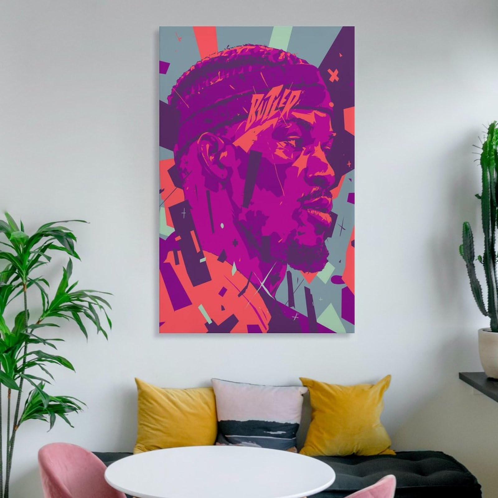 DLUCCA Jimmy Butler Basketball Poster - 24x36inch (60x90cm) NBA Superstar Wall Art, Canvas Print for Home Decor, Bedroom, Office & Man Cave - Perfect Gift for Basketball Fans & Sports Lovers