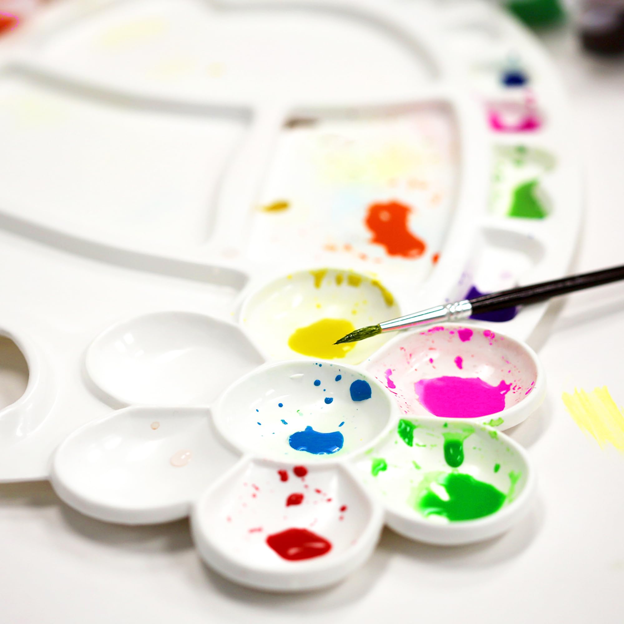 BAZIC Non-Toxic Kids Paint Set with Brush - 12 Vibrant Colors (60ml Each), 72-Pack Art Supplies for Children's Painting, Crafts & DIY Projects | Perfect Gift for Young Artists, School Activities & Creative Play
