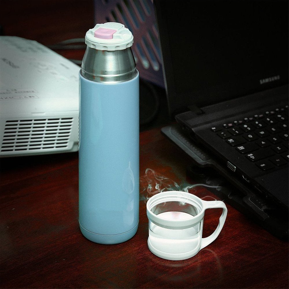 Premium Stainless Steel Sports Water Bottle - 500ML Double Walled Vacuum Insulated, Leak-Proof Travel Mug for Coffee, Tea & Cold Drinks - Ideal for Gym, Hiking, Office & Outdoor Adventures