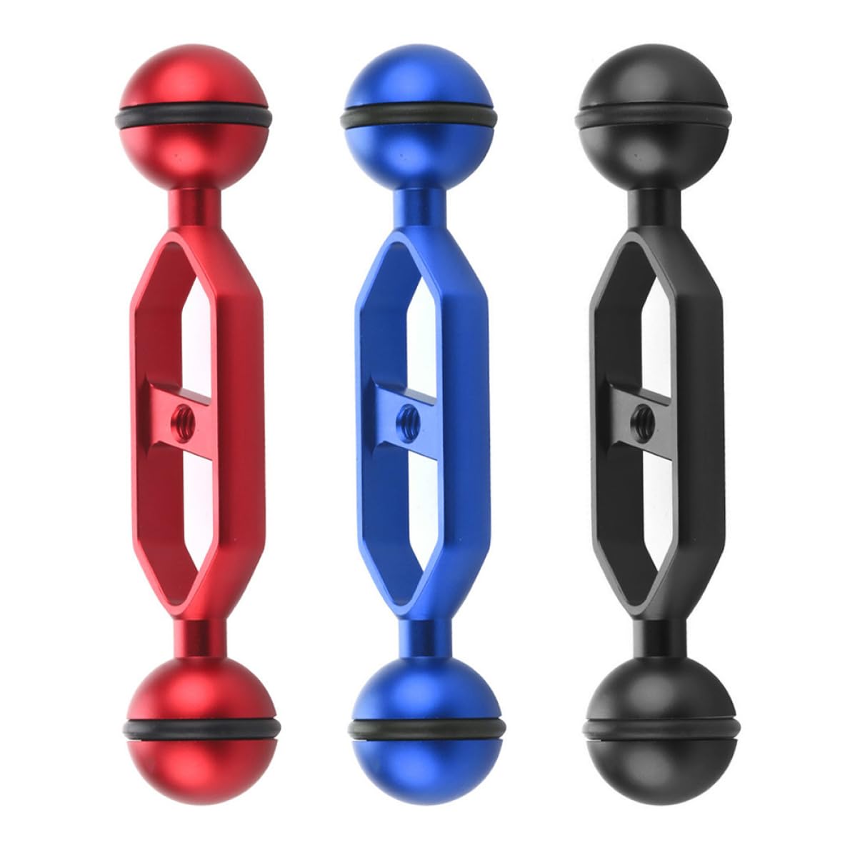 Homoyoyo 3-Piece 5-Inch Aluminum Alloy Dual Ball Arms for Underwater Torch - Durable Underwater Lighting Accessories for Scuba Diving, Underwater Photography & Marine Exploration