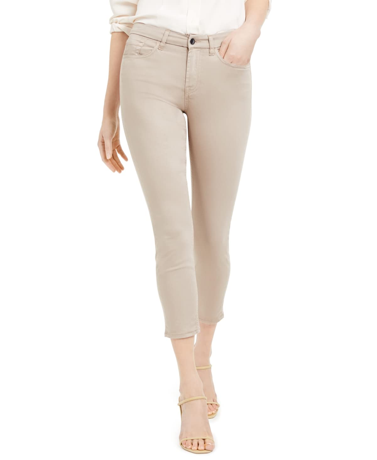 Jen7 Sateen Ankle Skinny Jeans for Women - High Waist Stretch Denim Pants - Comfortable & Trendy Slim Fit Jeans for Casual Wear, Office, and Night Out