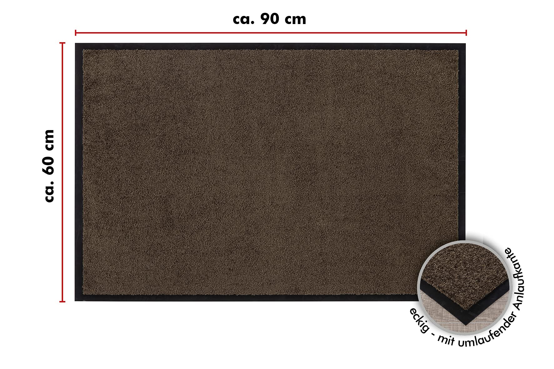 Dirt Trapper Entrance Mat - Indoor & Outdoor Doormat, 24x36 Inch Polyamide Floor Mat in Brown - Perfect for Mudrooms, Garages & High-Traffic Areas
