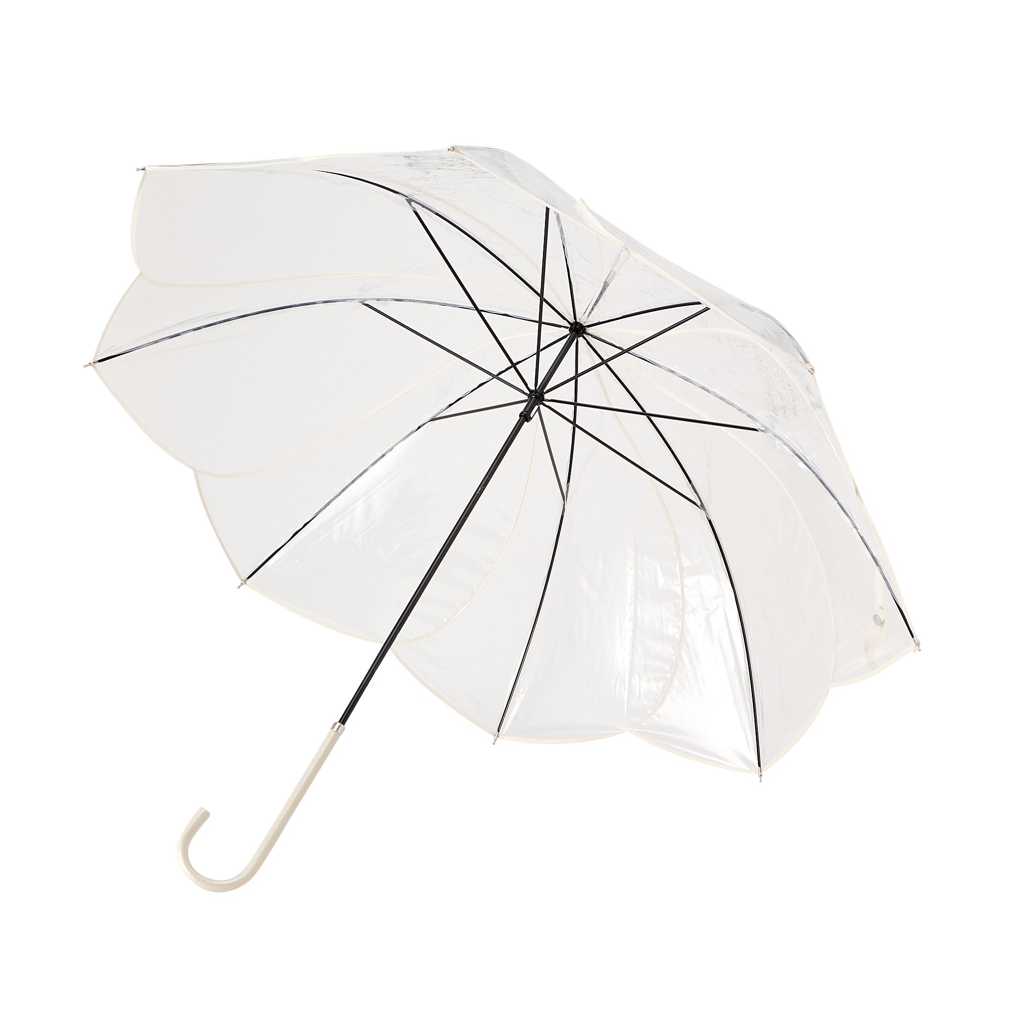 Clear Umbrella with Color Piping - 58 Inch White Windproof Travel Umbrella for Rainy Days, Outdoor Events & Commuting