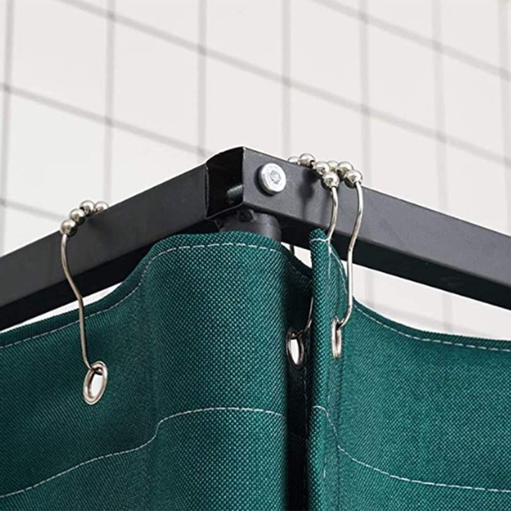 Foldable Black Dressing Room with Metal Frame & Shelf - 100x100x200cm Portable Changing Station for Clothing Stores, Offices & Events | Temporary Fitting Room, Track Display Stand & Locker Room Solution