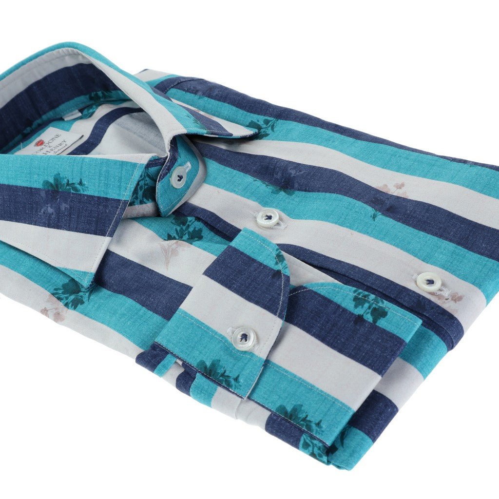 HENRY SARTORIAL X CORDONE Floral Print Linen Shirt for Men - Breathable Summer Casual Button Down Shirt - Perfect for Beach Vacation, Outdoor Events and Date Nights
