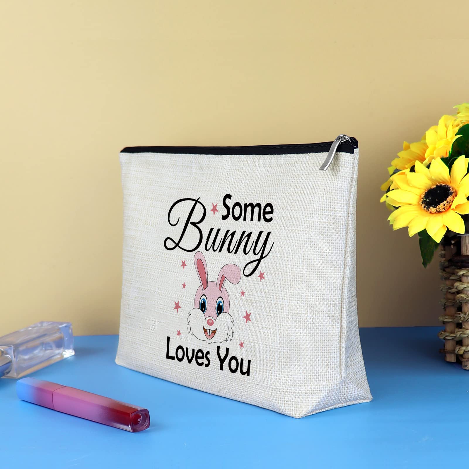 Cute Bunny Themed Makeup Bag for Women & Girls - Perfect Rabbit Lover Gift for Birthday, Christmas, Easter - Cosmetic Pouch for Friends, Daughter, Sister - Ideal for Travel, School & Daily Use