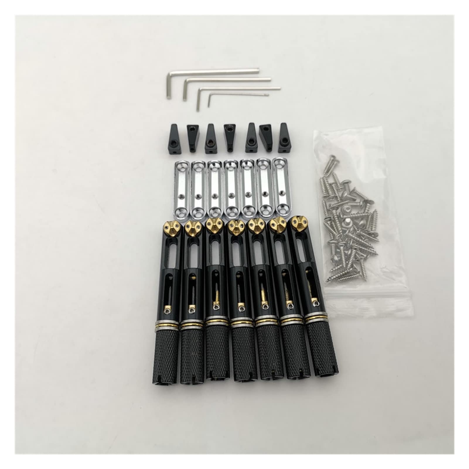Headless Guitar Bridge - Black Single Fixed Brass Bridge for 6 String Electric Guitar | Durable & Stable Tuning | Perfect for Stage Performances & Studio Recording