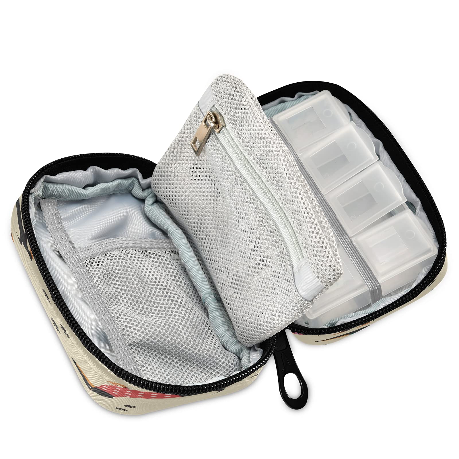 Funny Dachshund Dog Travel Medicine Organizer - Compact Portable Pill Case for Vitamins & Supplements | 7-Day Zippered Pill Box for Travel, Family & Business | Perfect for Vacations, Daily Medication & On-the-Go Lifestyle