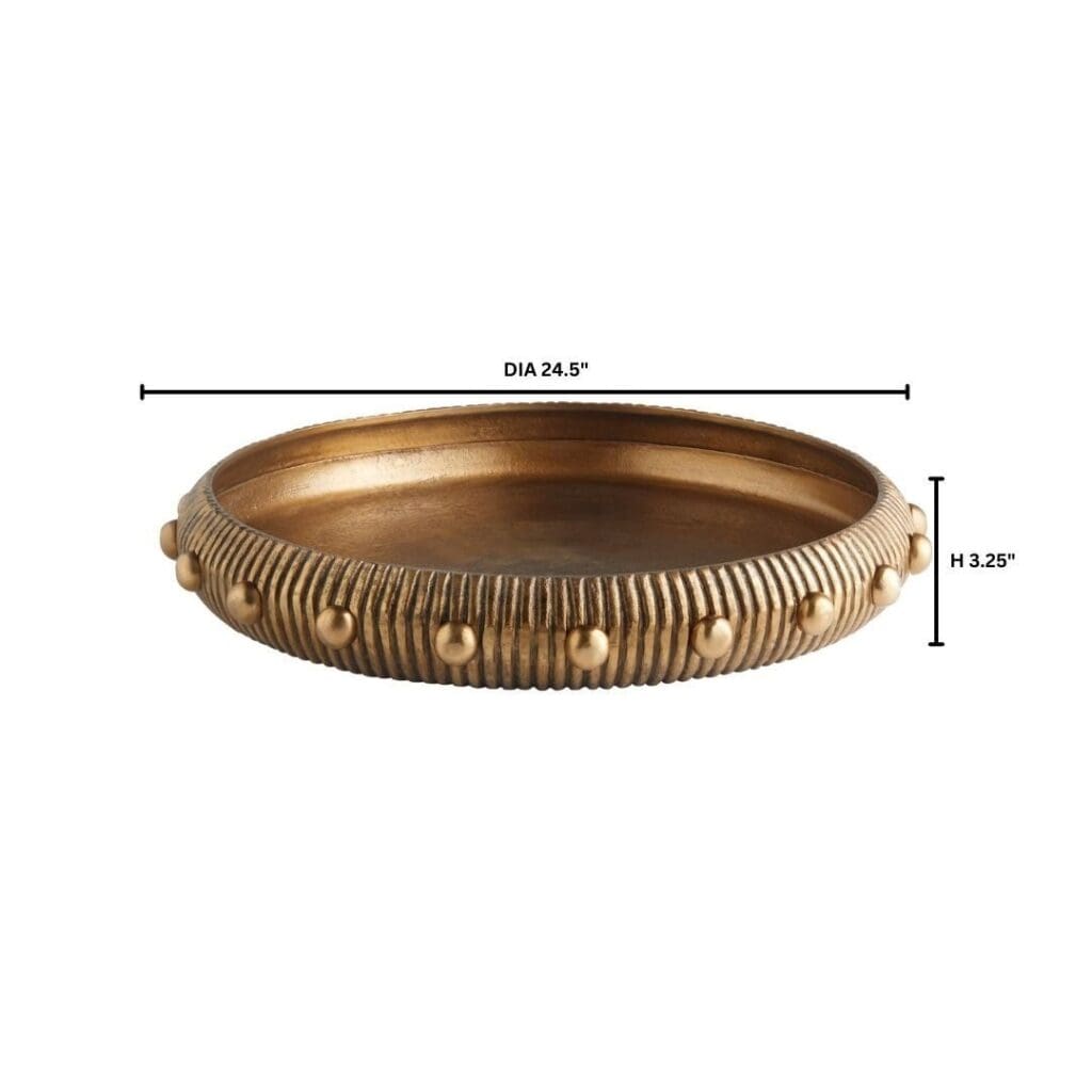 Cyan Design 11698 Batten Tray - Antique Brass Large Serving Tray for Dining, Kitchen & Home Decor | Rustic Farmhouse Style Serving Platter for Parties, Entertaining & Display