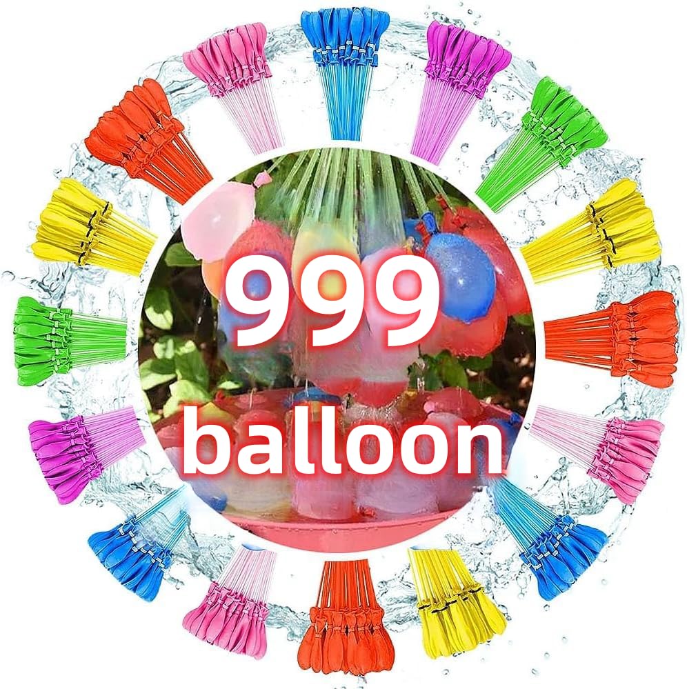 1000 Pcs Quick Fill Water Balloons for Summer Fun - Fast Filling, Durable & Reusable - Perfect for Kids, Adults, Backyard Parties, Pool Games & Outdoor Water Fights