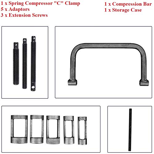 Valve Spring Compressor Tool Kit - 10-Piece Automotive C-Clamp Compression Set for ATV, Car, Motorcycle & Small Engine Repair | Valve Removal & Installation Tool for DIY Mechanics & Professional Garage Use