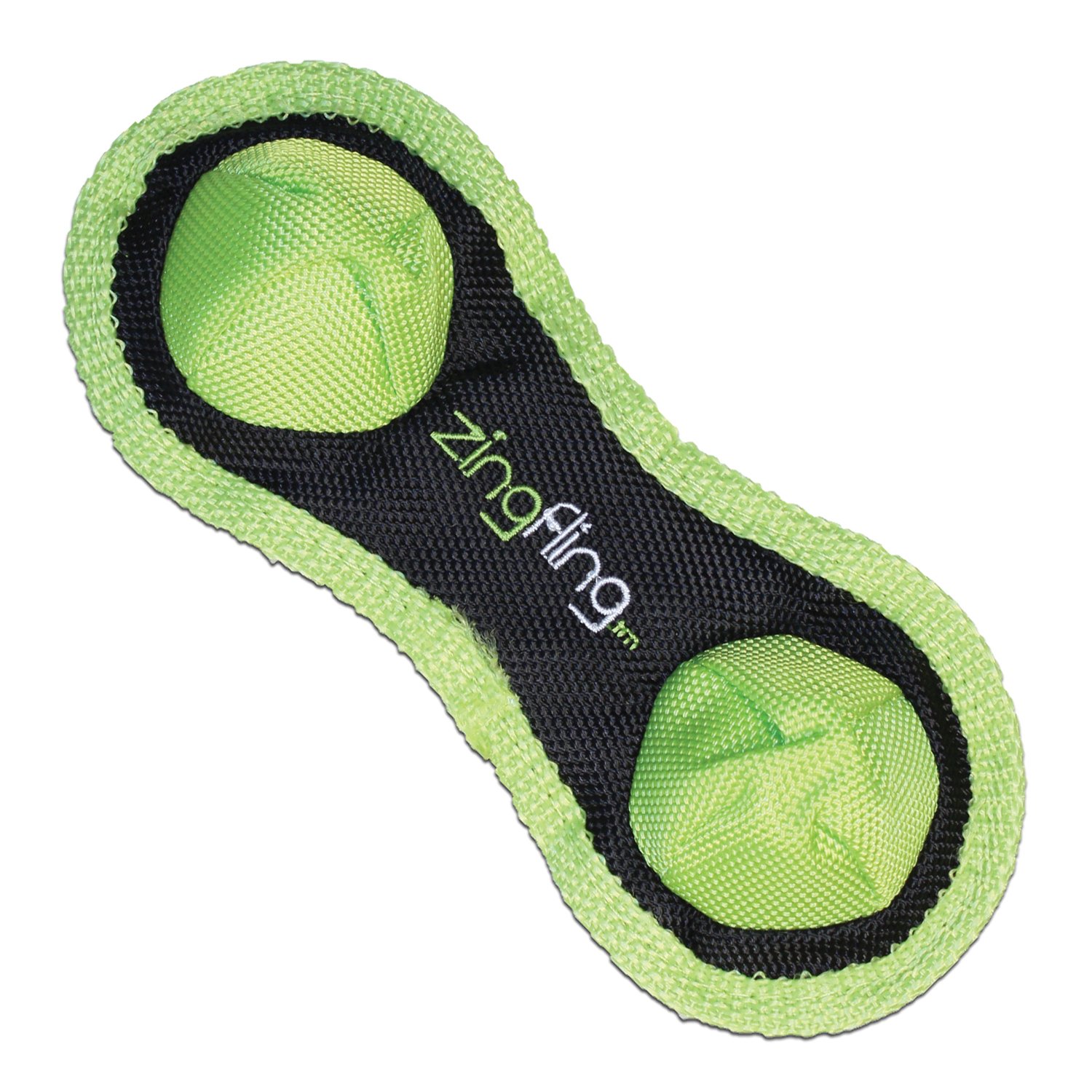 Zingfling Duo Small Dog Toy - Interactive Chew & Fetch Toy for Puppies & Small Dogs - Durable Green Rubber for Indoor & Outdoor Play