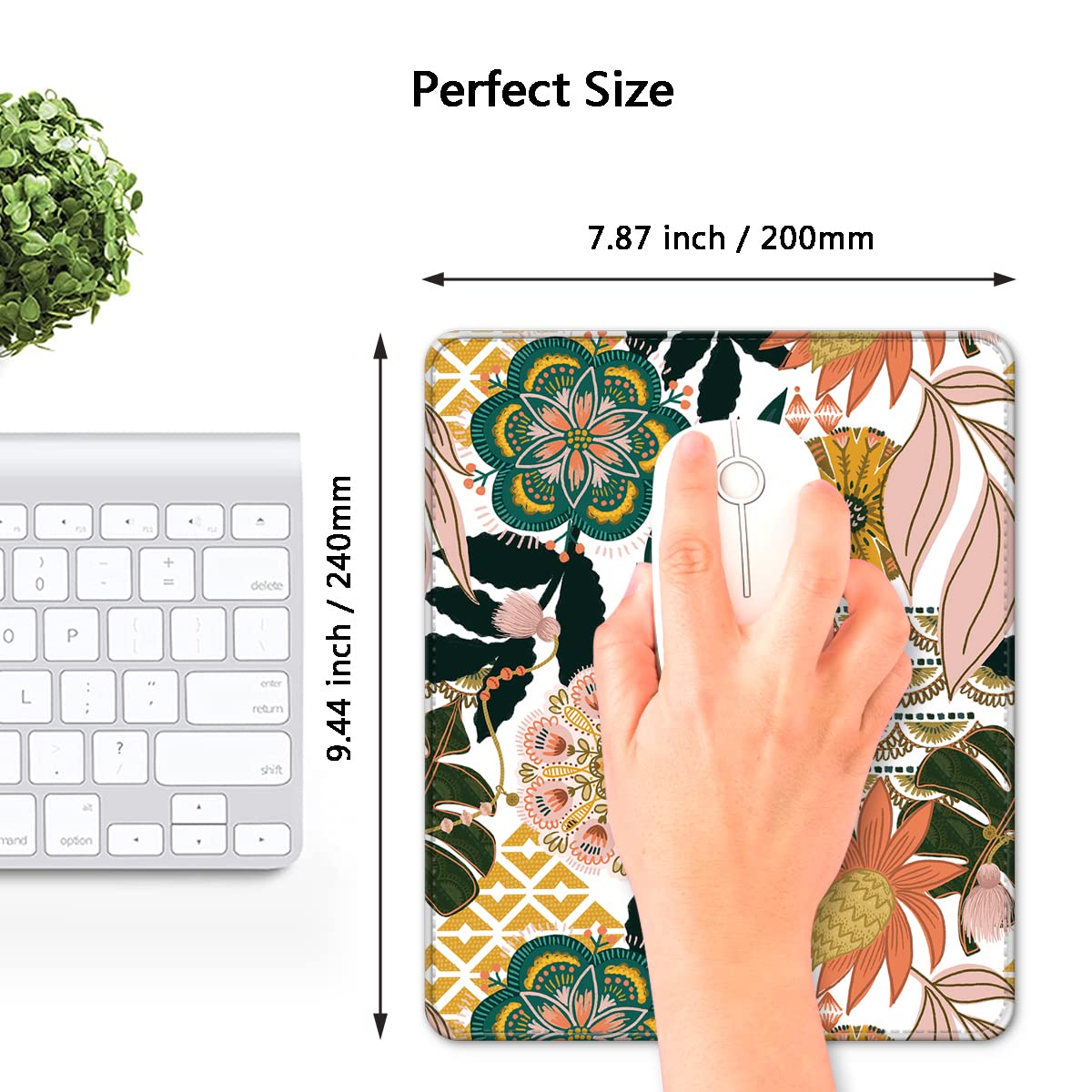 Tropical Flowers Mouse Pad - Non-Slip Rubber Gaming Mouse Mat for Laptop & Computer - Custom Office Desk Decor for Women & Men - Perfect for Work, Gaming & Home Office Setup