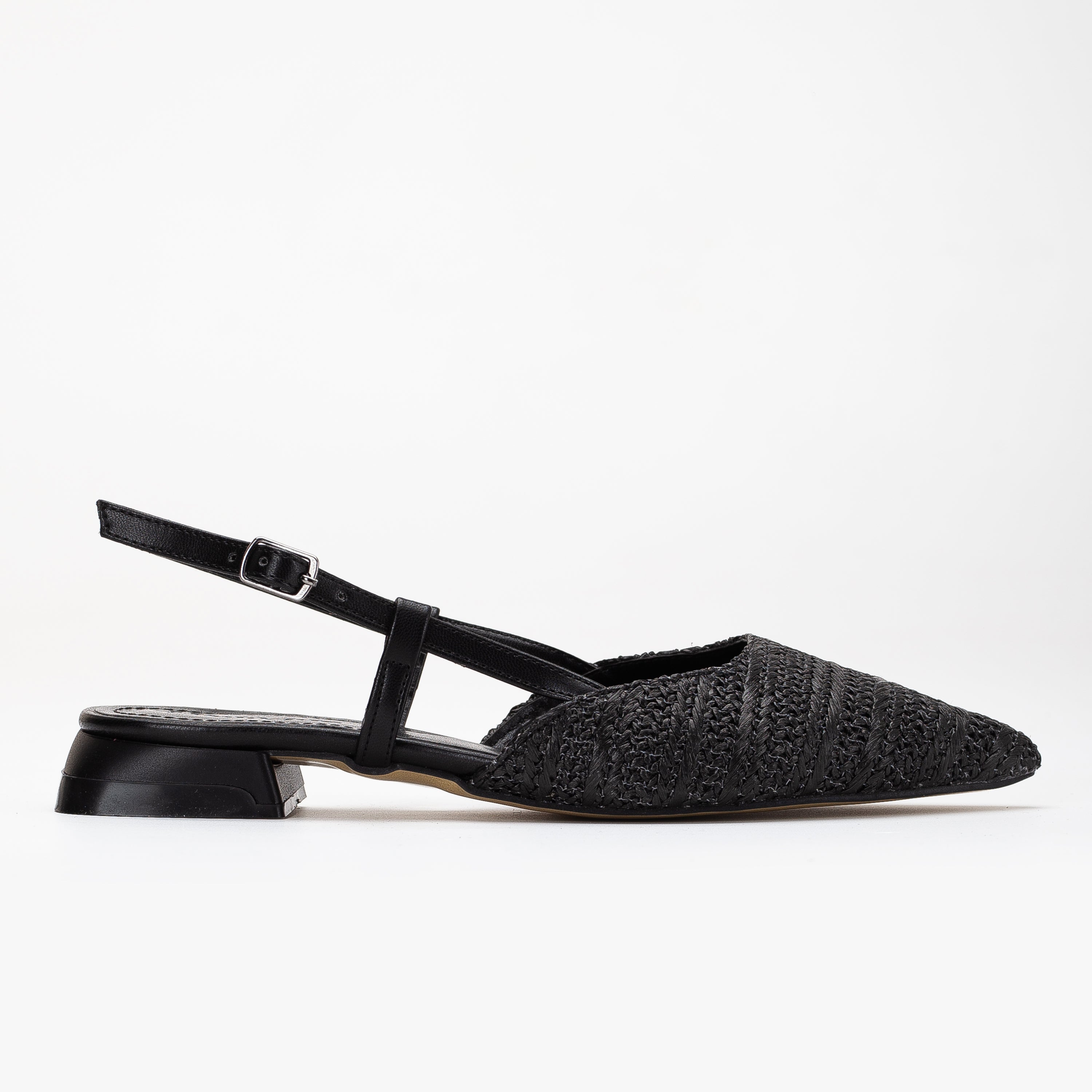 Riley Black Woven Slingback Flats - Women's Comfortable Casual Shoes for Summer, Office & Dressy Outfits