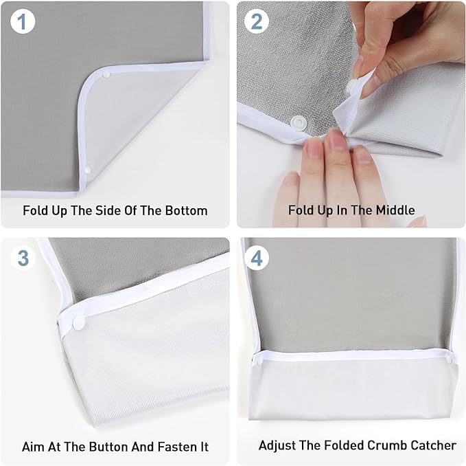 Pozico Washable Waterproof Adult Bibs for Women, Men & Elderly - Reusable Clothing Protector with Debris Trap for Dining, Mealtime & Daily Use