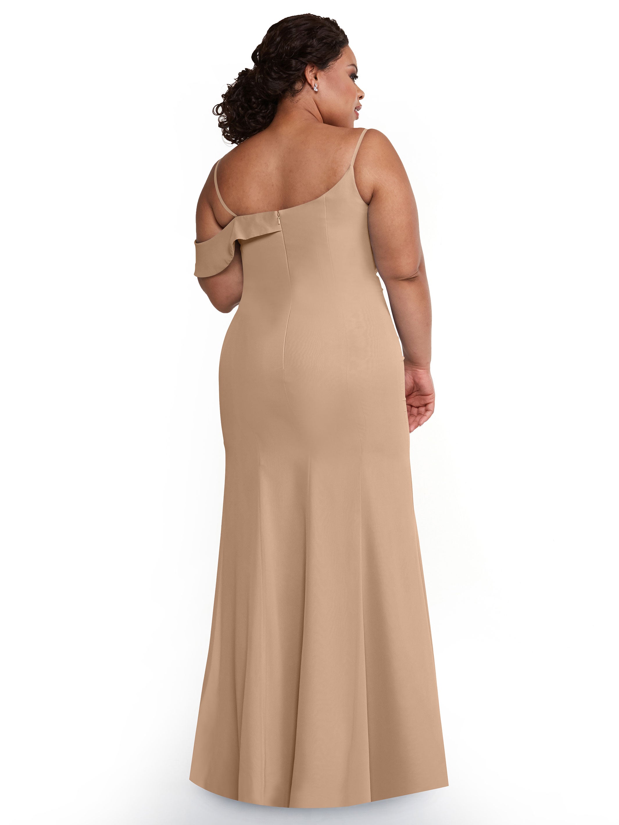 Elegant One Shoulder Fit and Flare Chiffon Bridesmaid Dress - Perfect for Weddings, Prom, and Formal Events