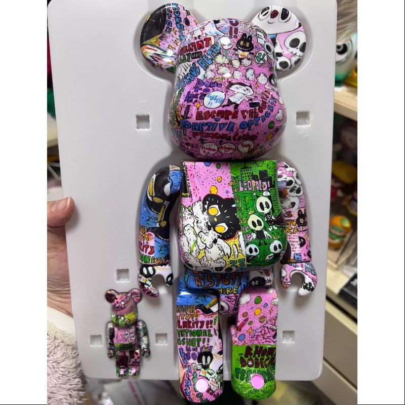 Labubu The Monsters Kasing Lung x Bearbrick 400% & 100% Collectible Figure Set - Limited Edition Art Toy for Display, Gifts & Anime Collections