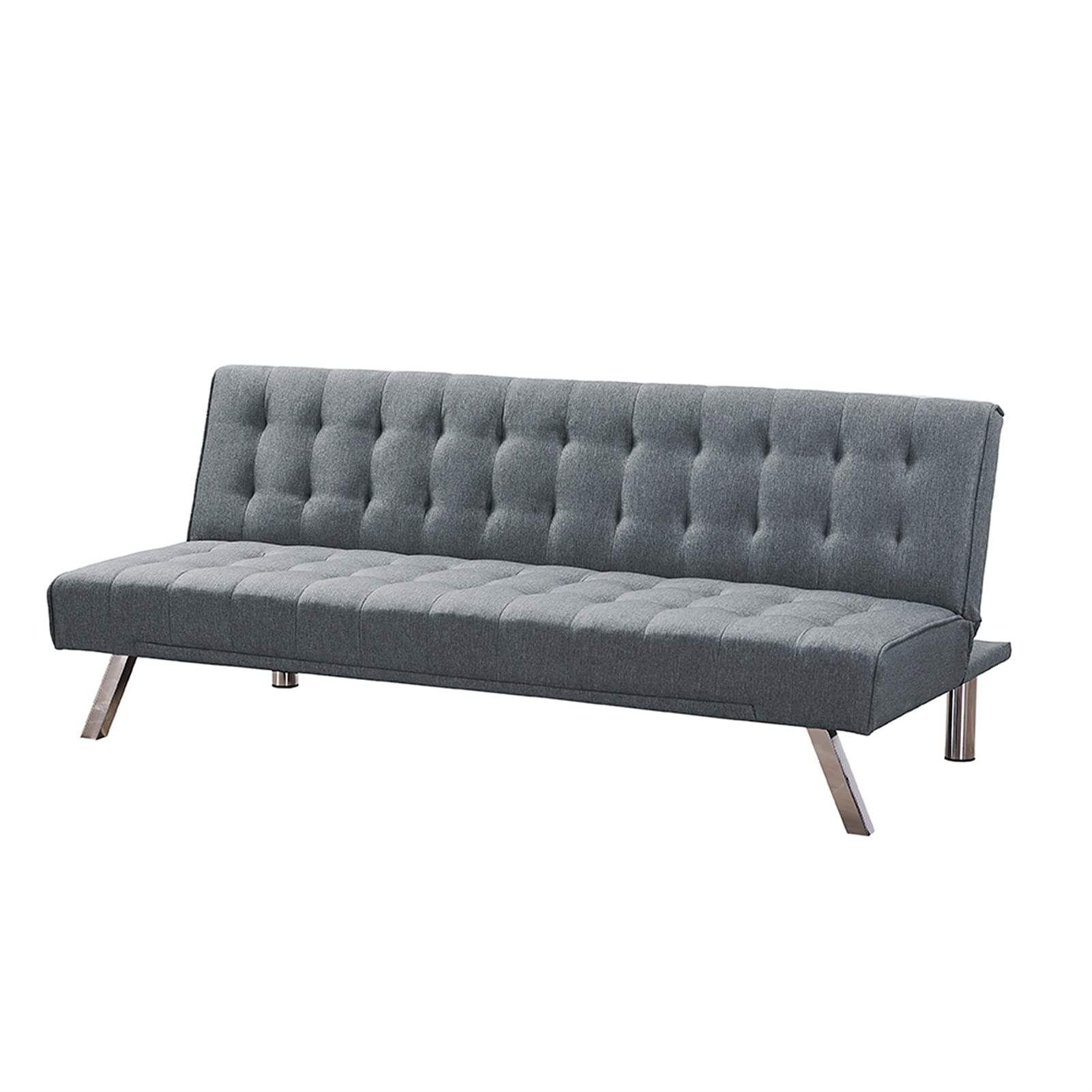 HEVIRGO Convertible Folding Sofa Bed - Multi-Functional Futon Couch with Recliner for Small Spaces, Light Grey | Perfect for Living Rooms, Guest Rooms & Apartments