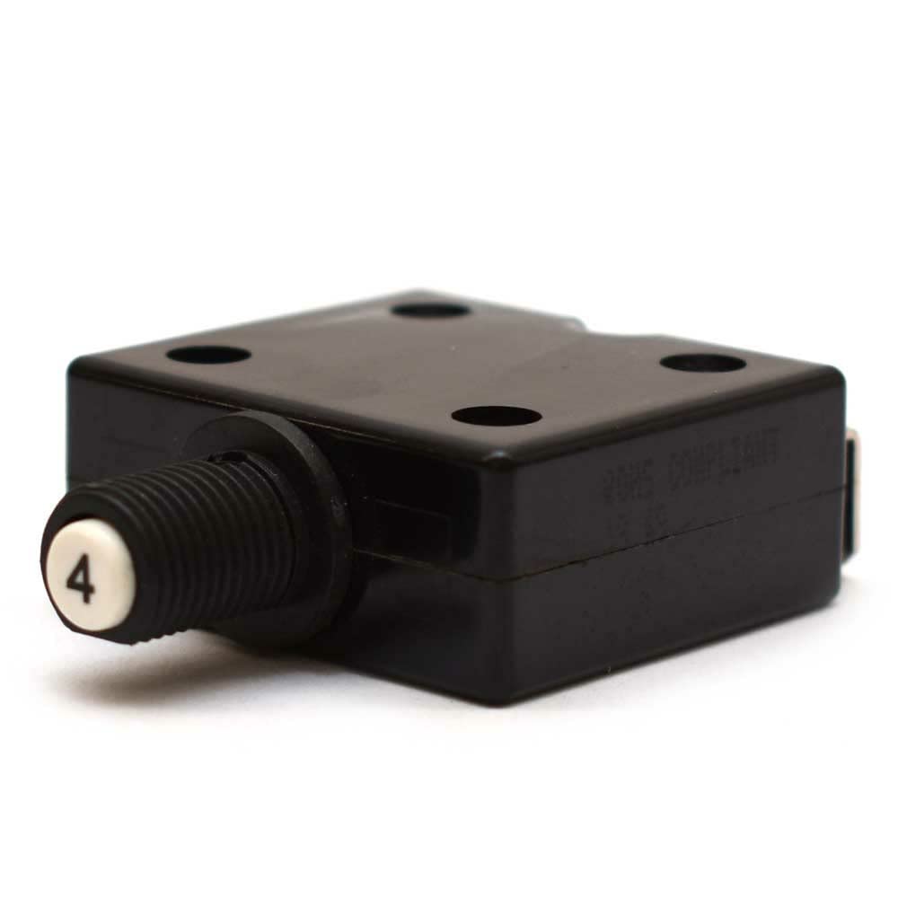 Carling 4A Black Press-to-Reset Boat Circuit Breaker - Marine Electrical Protection for Boats, Yachts & RVs | Waterproof & Durable Design for Harsh Marine Environments