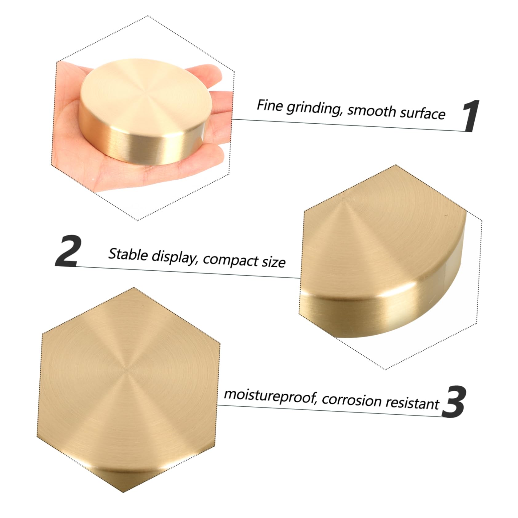 BESPORTBLE 4-Piece Brass Round Paperweights for Painting, Calligraphy, Drawing & Office Use - Chinese Letter Design - Perfect for Artists, Writers & Stationery Lovers