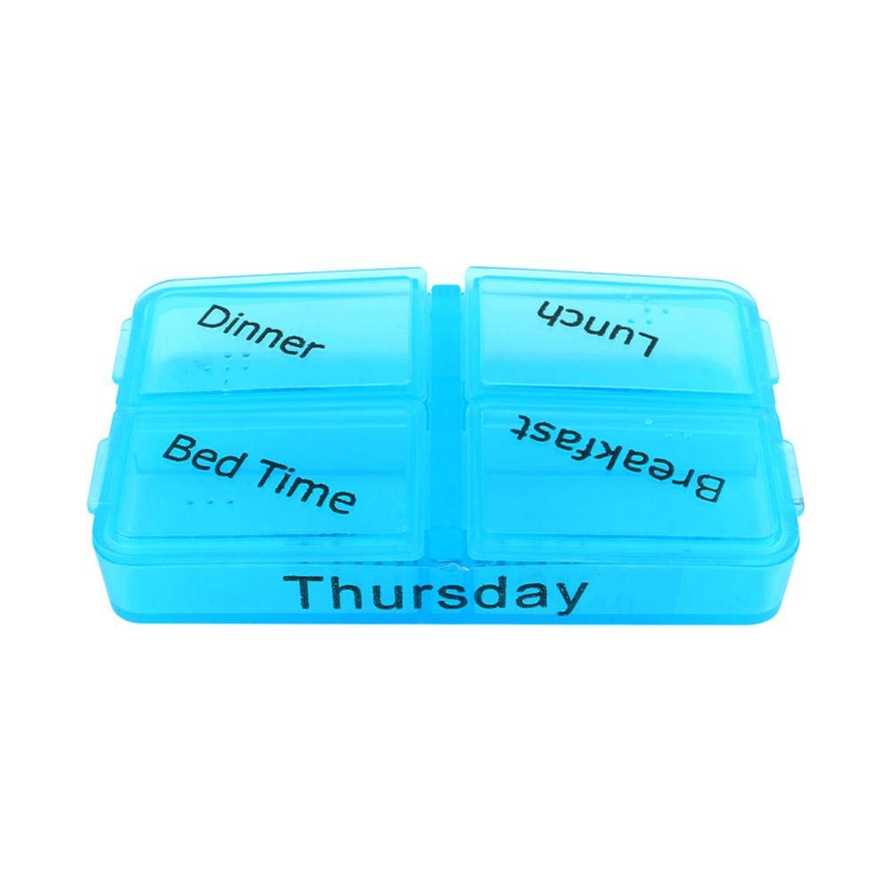 7-Day Weekly Pill Organizer with Daily Compartments - Portable Vitamin & Fish Oil Storage Box - Perfect for Travel, Home, and Office Use
