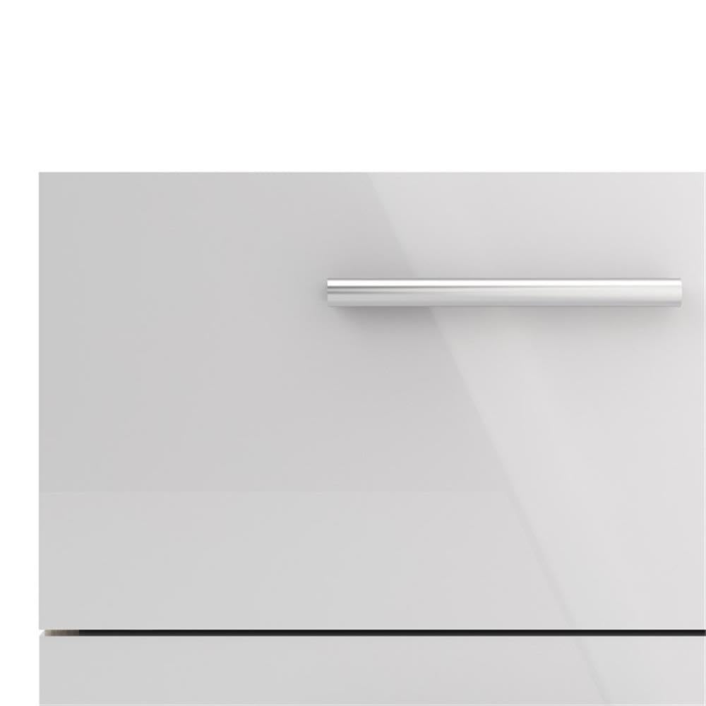 Modern 2-Drawer Oak Nightstand with White Gloss Finish - Perfect for Bedroom, Living Room, or Office Storage