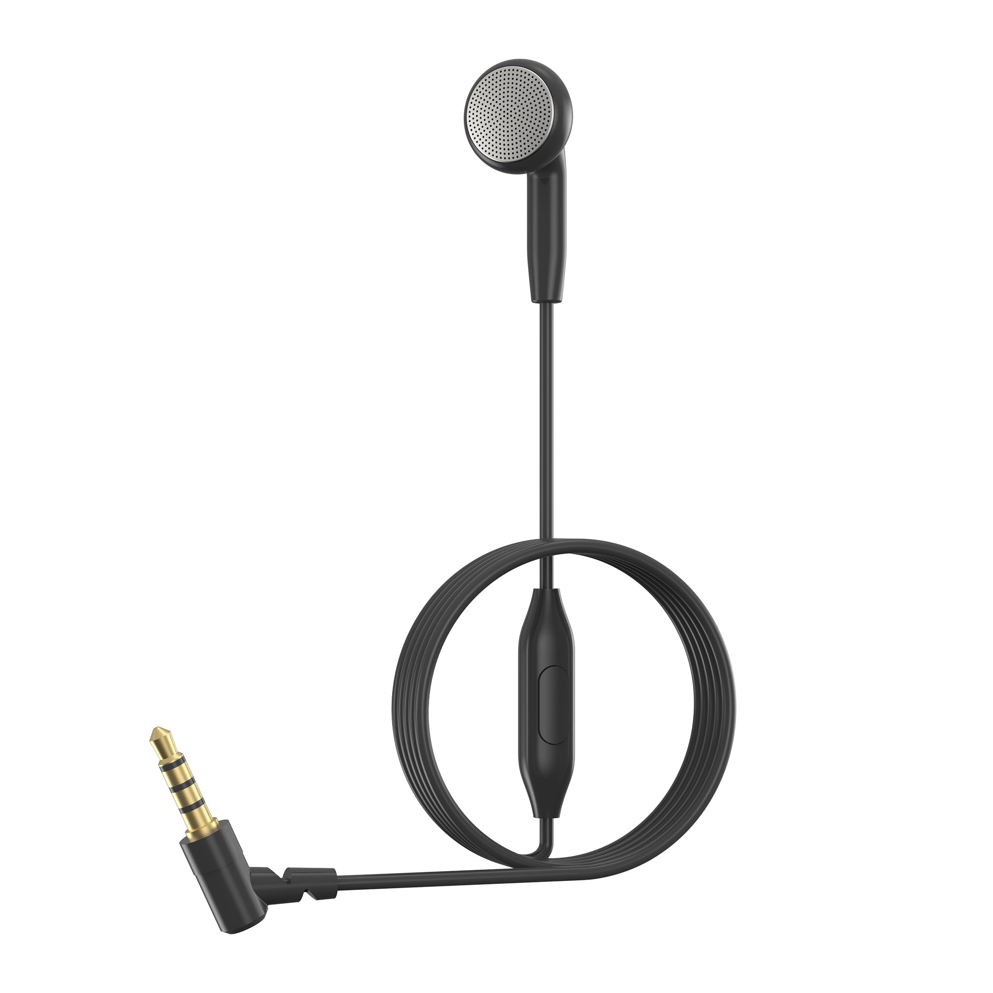Single-Sided Headset with Microphone - Noise Cancelling Earphone with Call/Music Controls for Driving, Meetings & Online Classes - 3.5mm Wired Headphones Compatible with PC, Laptop, Smartphone (120cm Cable) - Perfect for Remote Work, Gaming & Customer Service