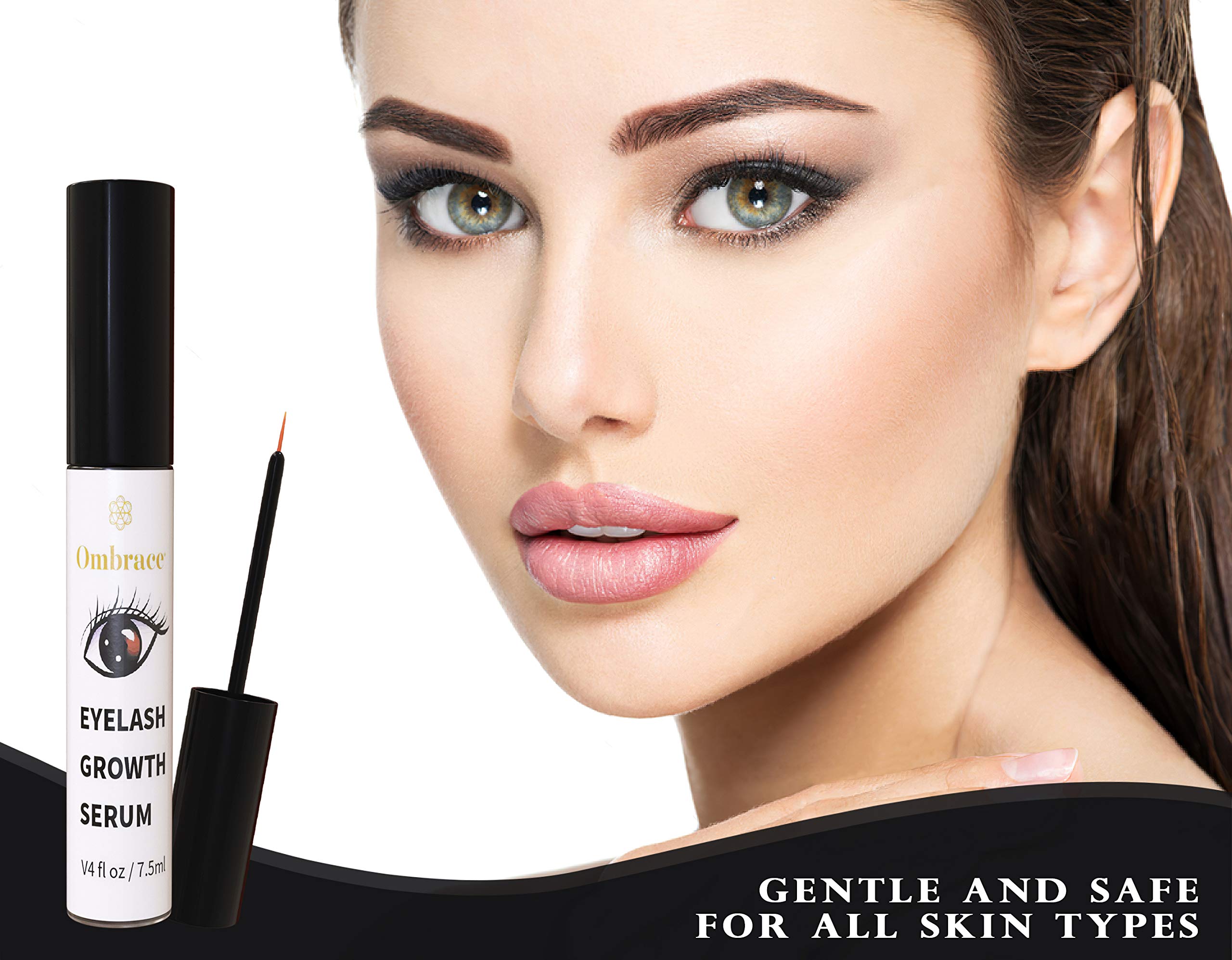 Ombrace Eyelash & Eyebrow Growth Serum - Natural Lash & Brow Enhancer for Longer, Thicker Lashes - Irritation-Free Formula with Bonus 7.5ml - Perfect for Nighttime Use & Special Occasion Makeup Prep