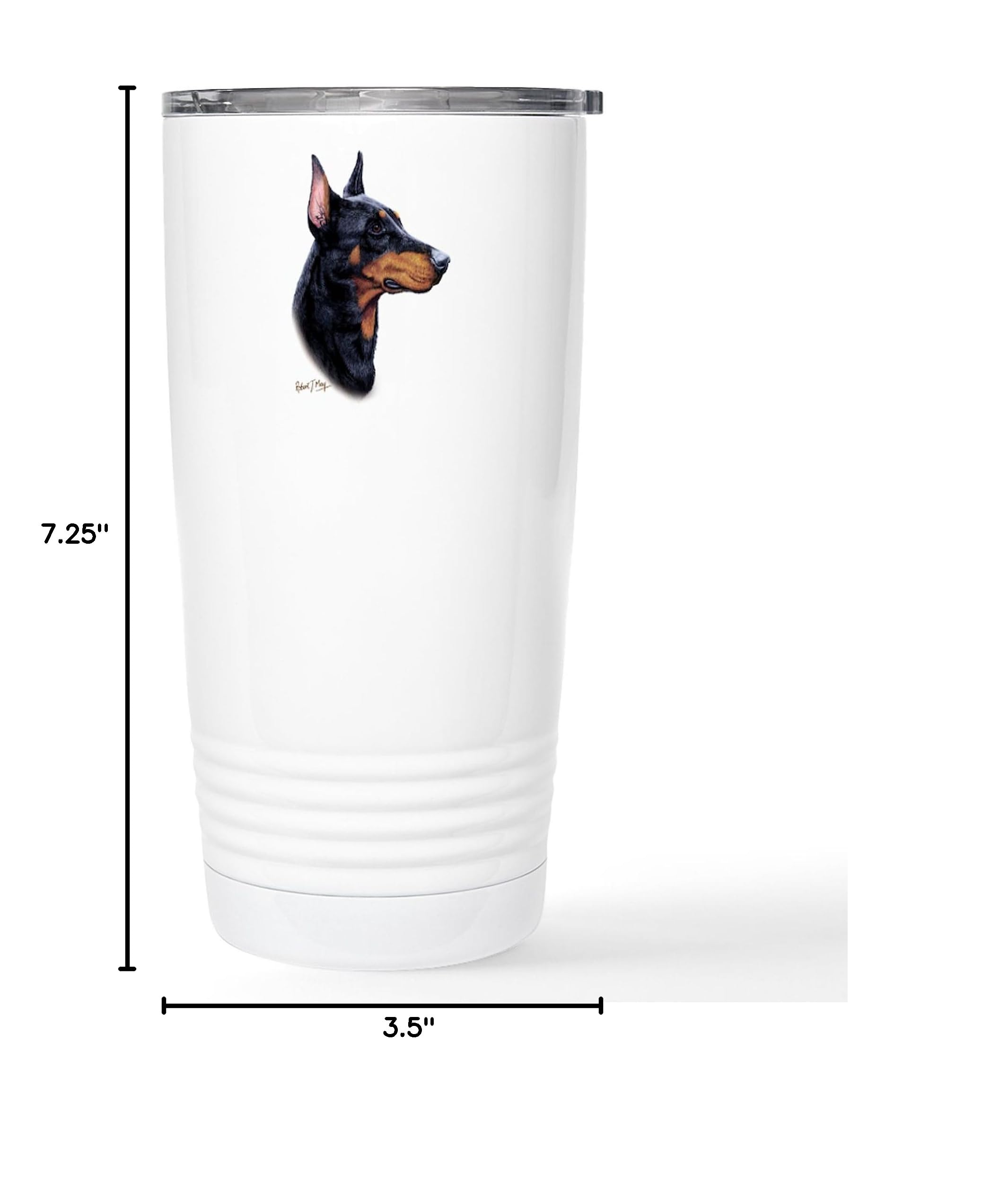 Doberman Stainless Steel Travel Mug 20 oz - Insulated Coffee Tumbler with Lid - Perfect for Hot & Cold Drinks - Great for Travel, Office, and Outdoor Activities