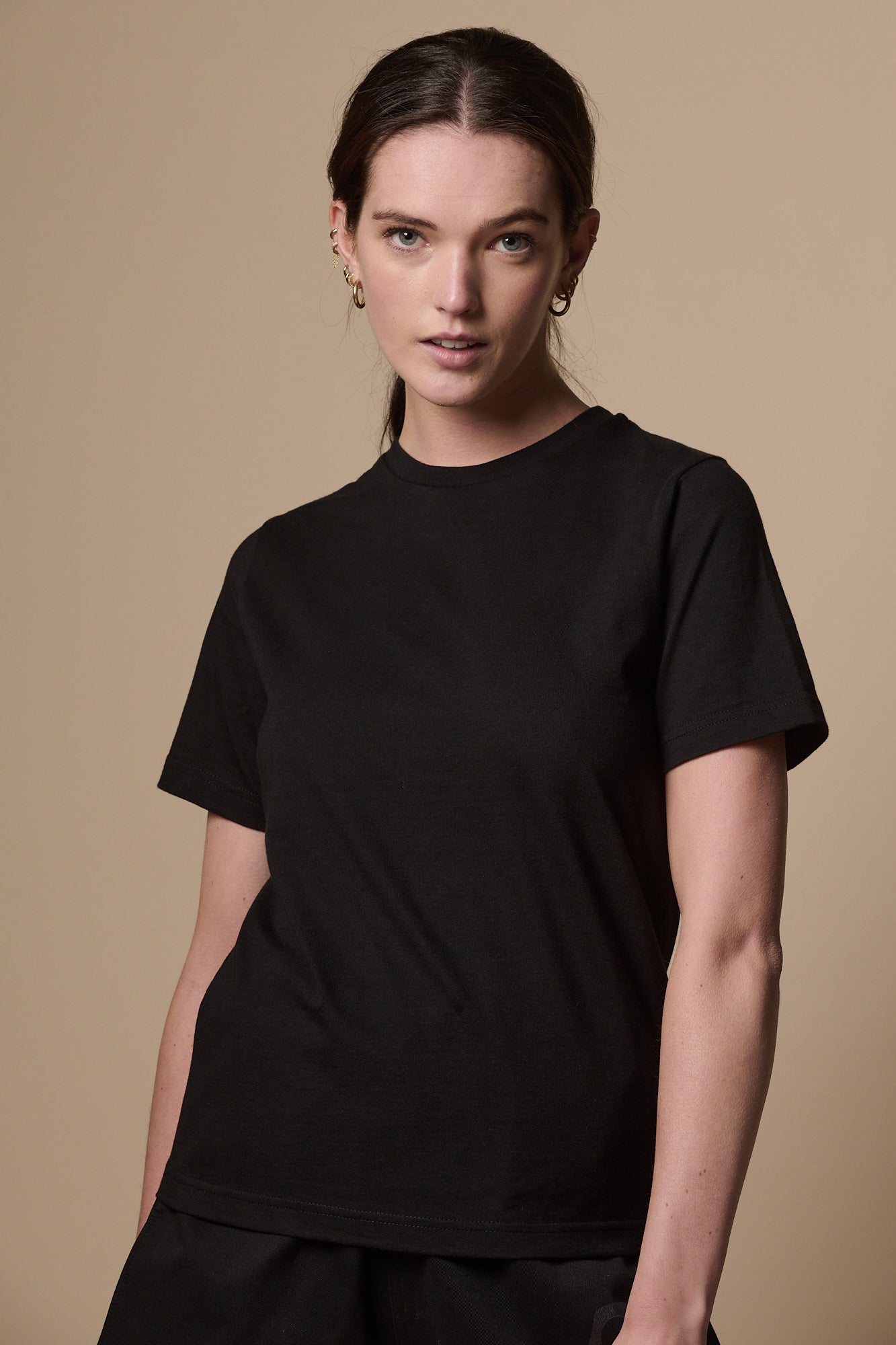 Eco-Friendly Women's Short Sleeve T-Shirt - Plastic-Free, Black | Perfect for Casual Wear, Workouts & Everyday Comfort