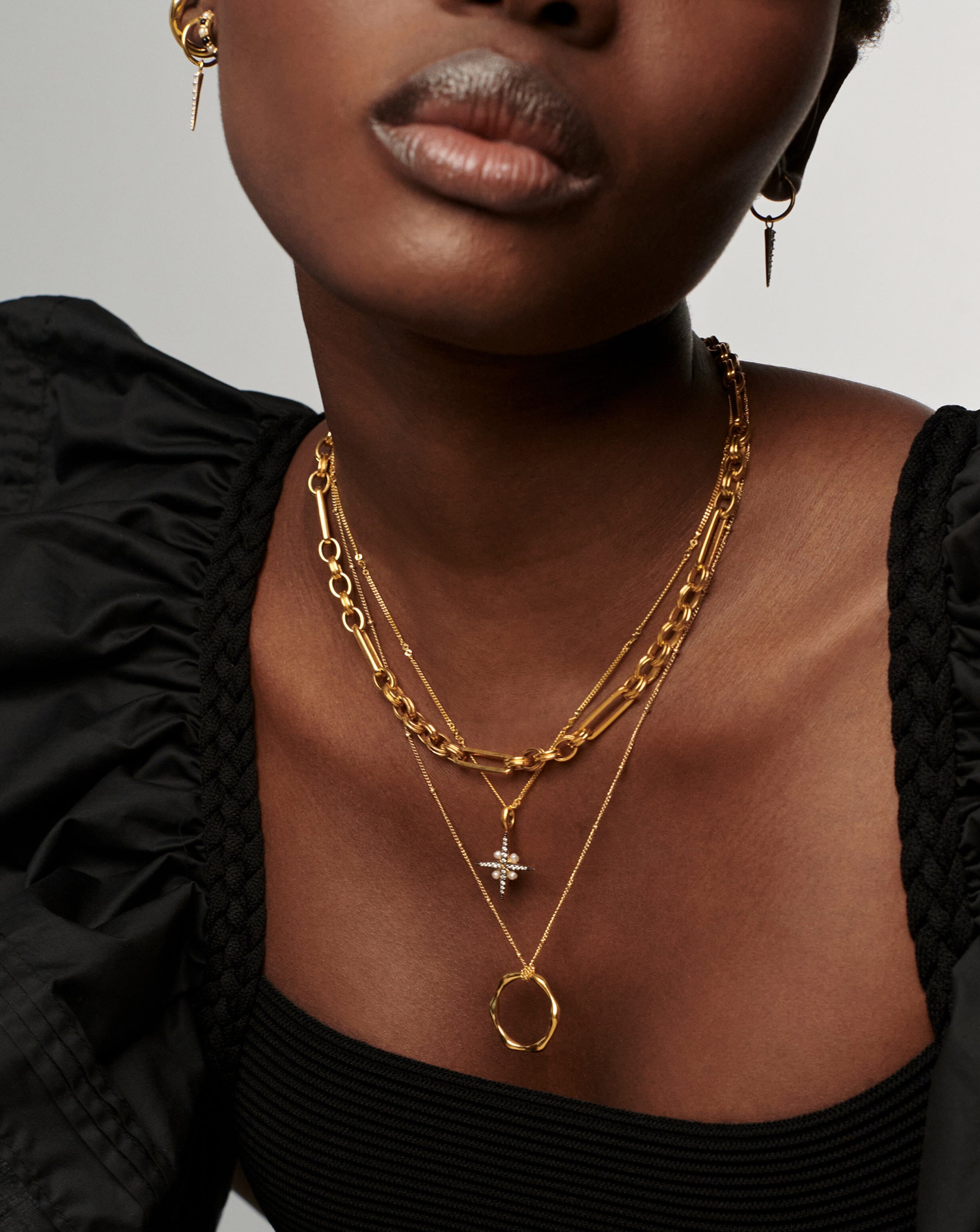 Harris Reed North Star Pearl Necklace - 18k Gold Vermeil & Genuine Pearl Jewelry for Women, Elegant Layering Necklace for Date Night, Wedding & Special Occasions