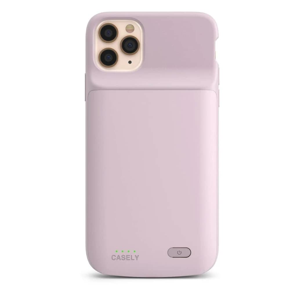 Casely iPhone 11 Pro Max Charging Case - Light Pink Battery Powered Phone Cover | Slim Protective Case with Built-in Charger for iPhone 11 Pro Max | Perfect for Travel, Work & Everyday Use (Power 2.0 Collection)