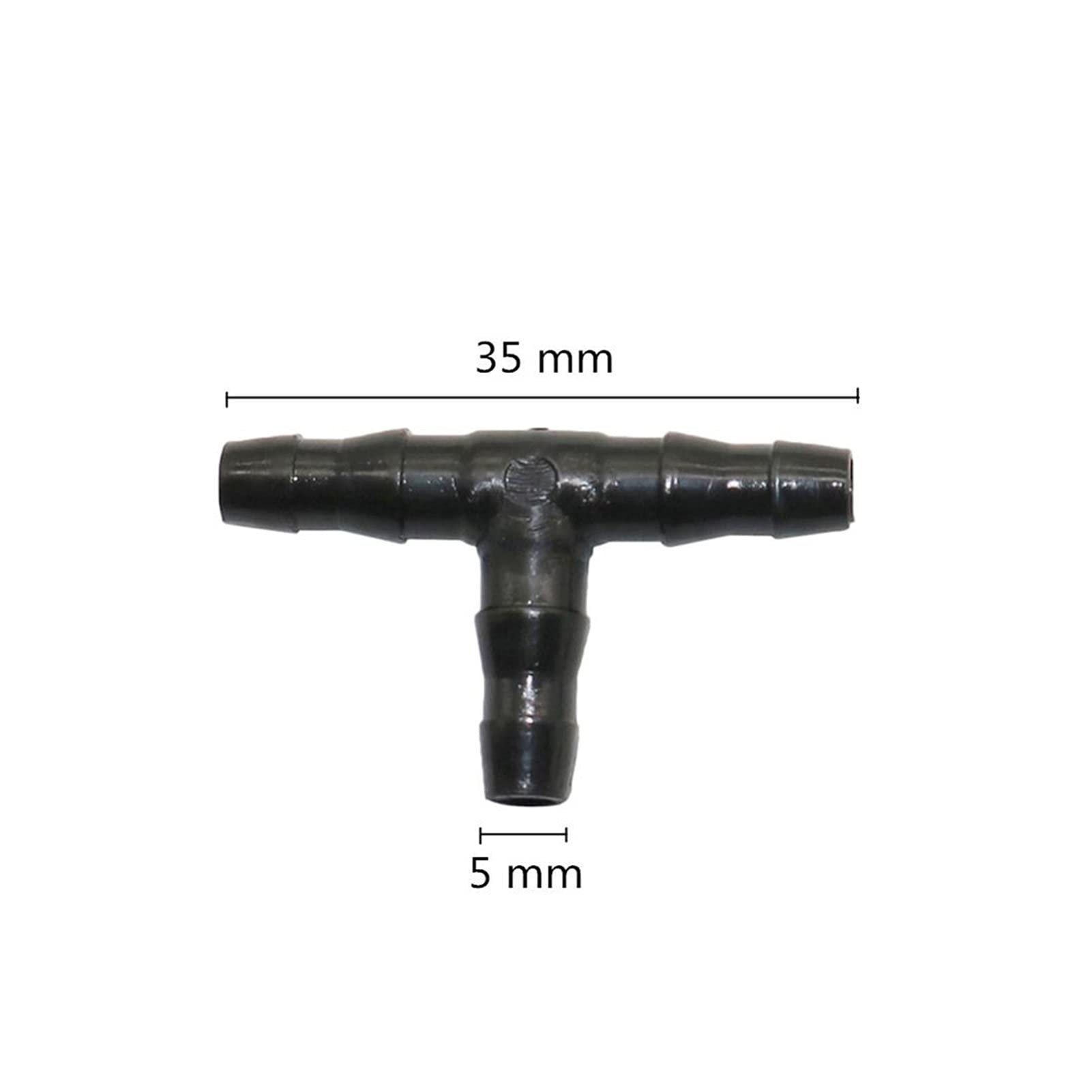 4mm T-Shaped Tee Hose Connector - 1000 Pcs Black Garden Watering Distributor for Micro Drip Irrigation Systems | Perfect for Agricultural, Greenhouse & Home Garden Watering Solutions
