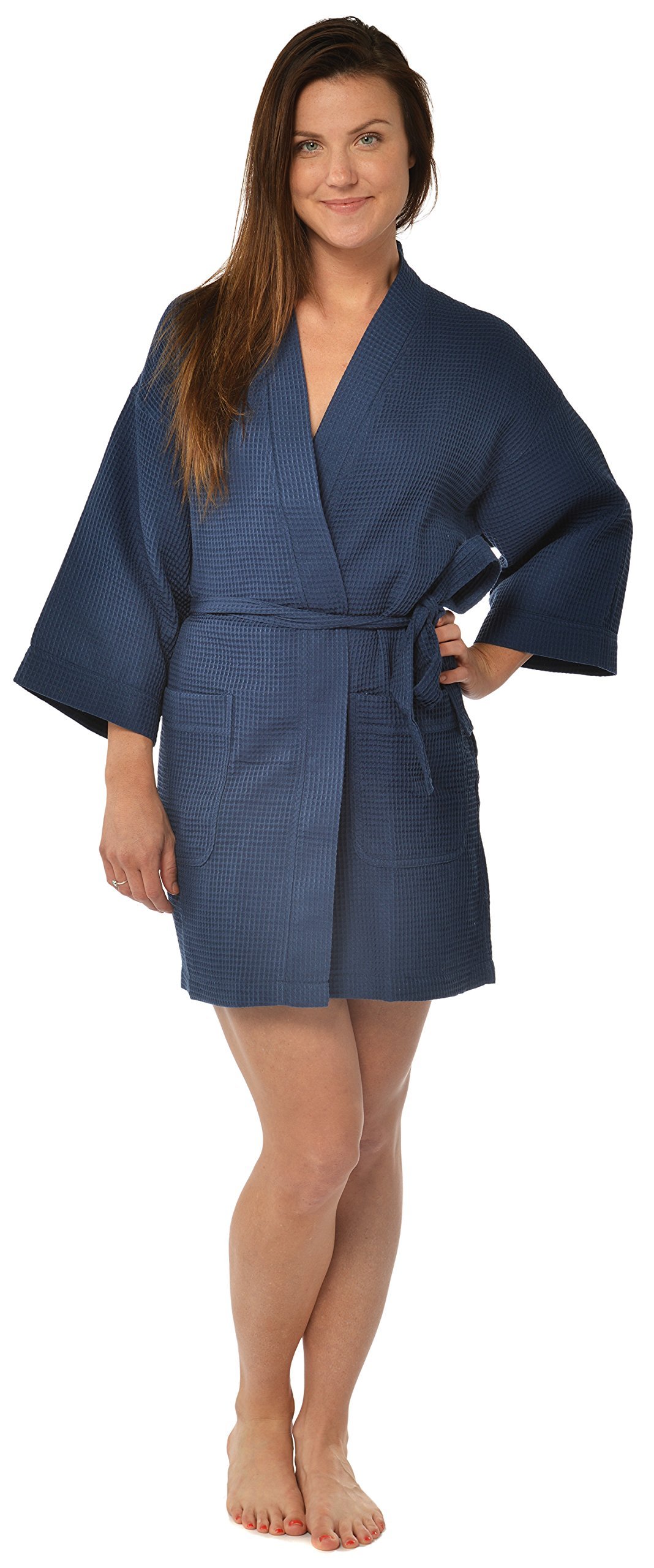 Luxury Women's Waffle Weave Spa Robe - Soft & Absorbent Cotton Bathrobe for Relaxation - Perfect for Home, Spa, Hotel & After Shower Comfort