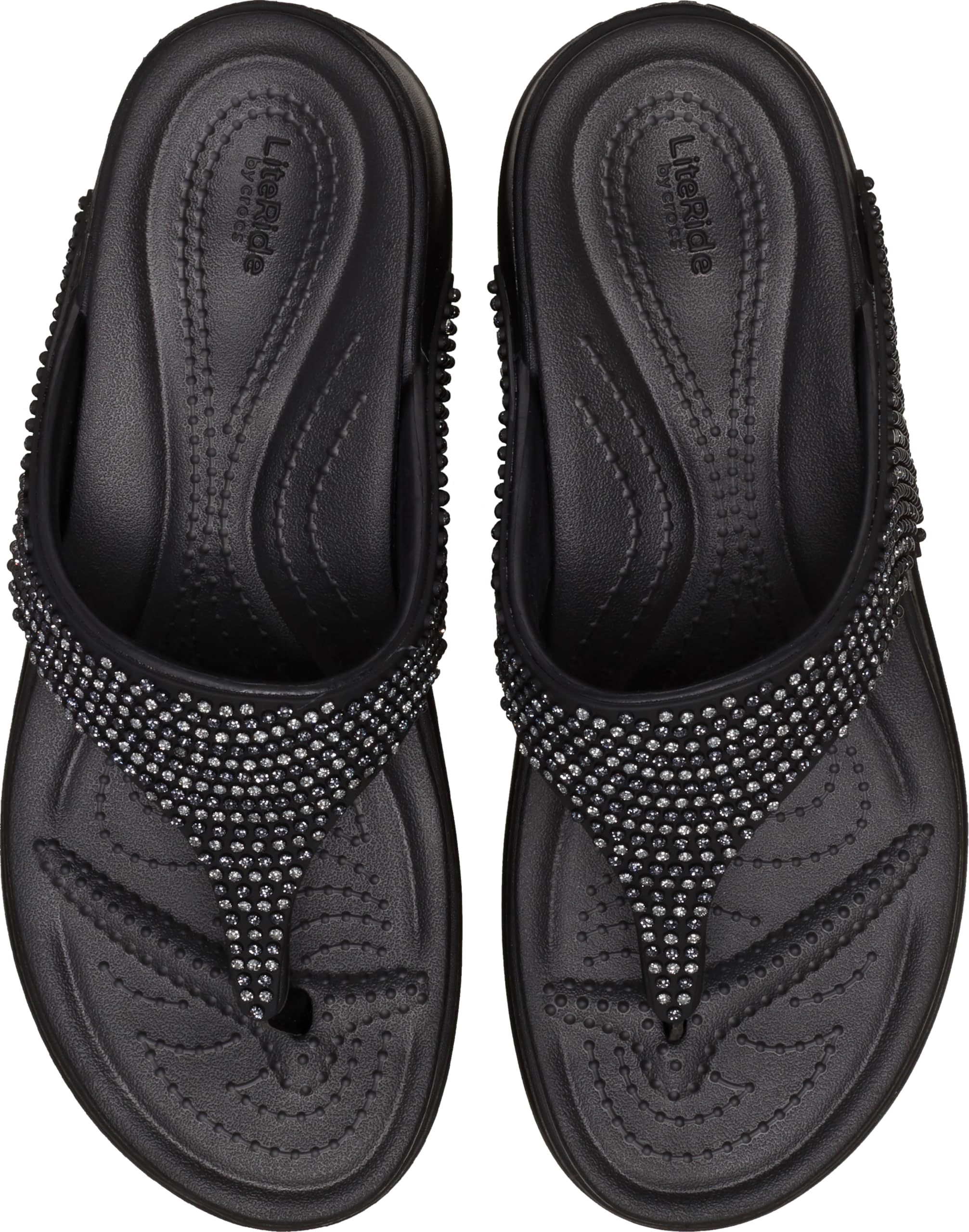 Crocs Women's Boca Bling Flip Wedge Platform Sandals - Comfortable & Stylish Summer Shoes for Beach, Pool, and Casual Outings