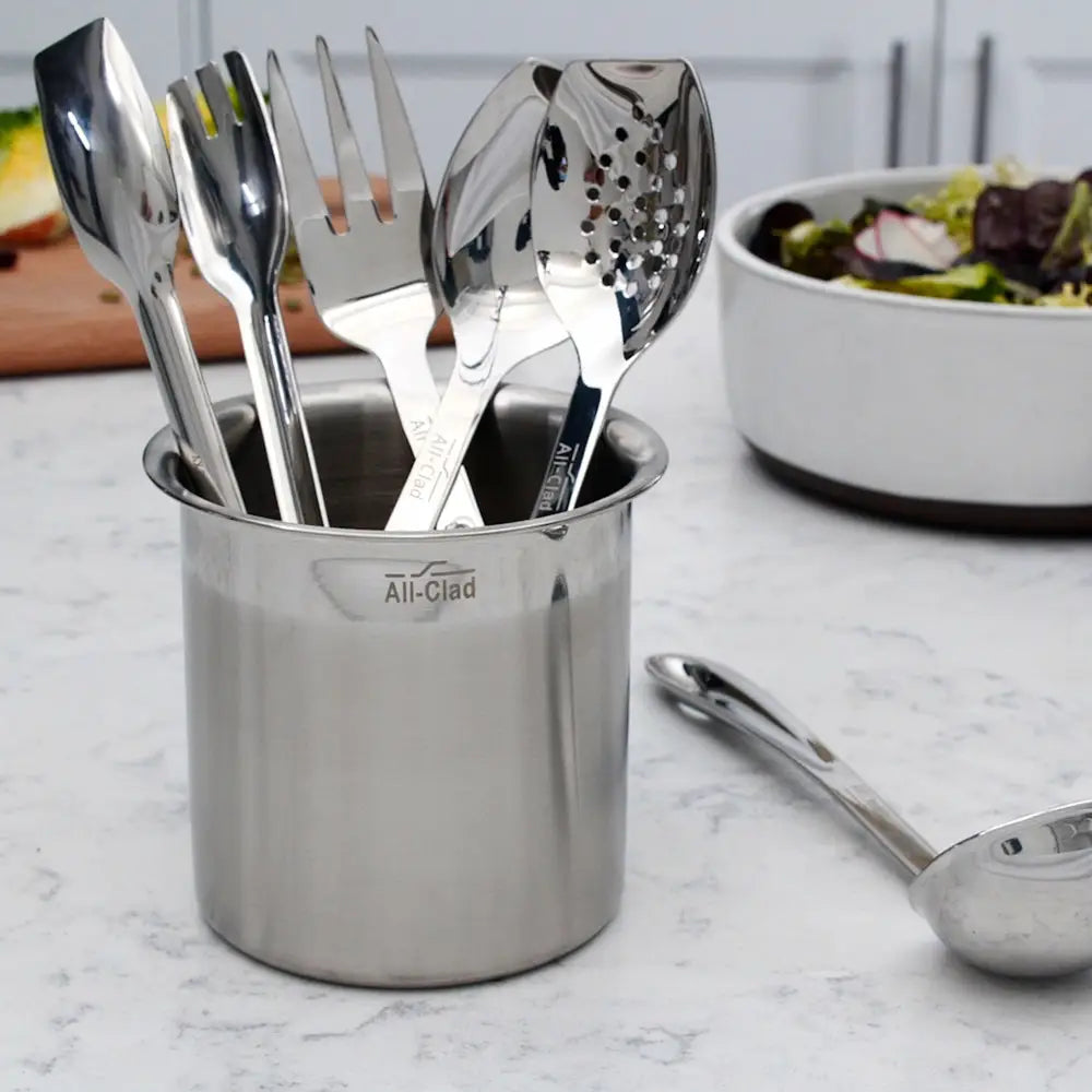 All-Clad 6-Piece Stainless Steel Cookware Set with Lids - Premium Kitchen Cook & Serve Collection for Professional Cooking & Entertaining