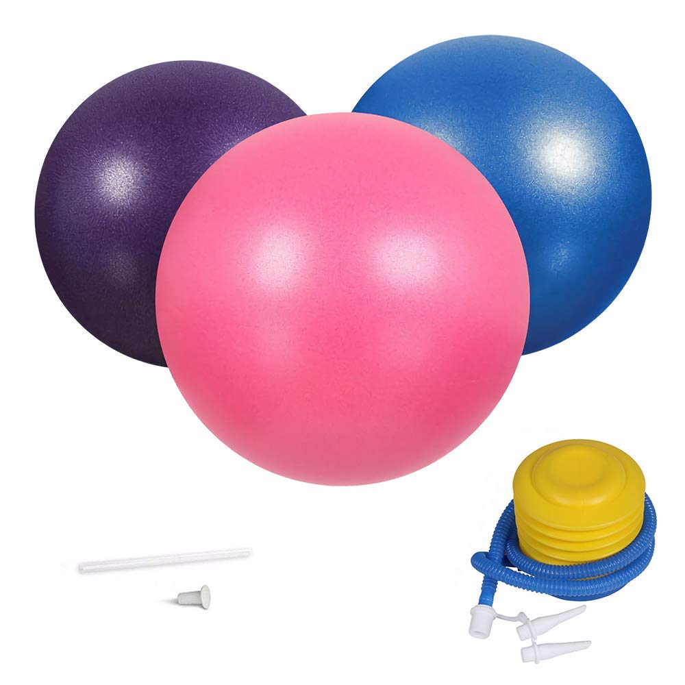 3Pcs Mini Exercise Balls 9-10 Inch - Professional Grade Anti-Burst Stability Balls for Yoga, Pilates, Barre & Physical Therapy - Heavy Duty, Slip Resistant Small Fitness Ball Set for Core Strength & Balance Training - Perfect for Home Gym, Office Workouts & Rehabilitation Exercises