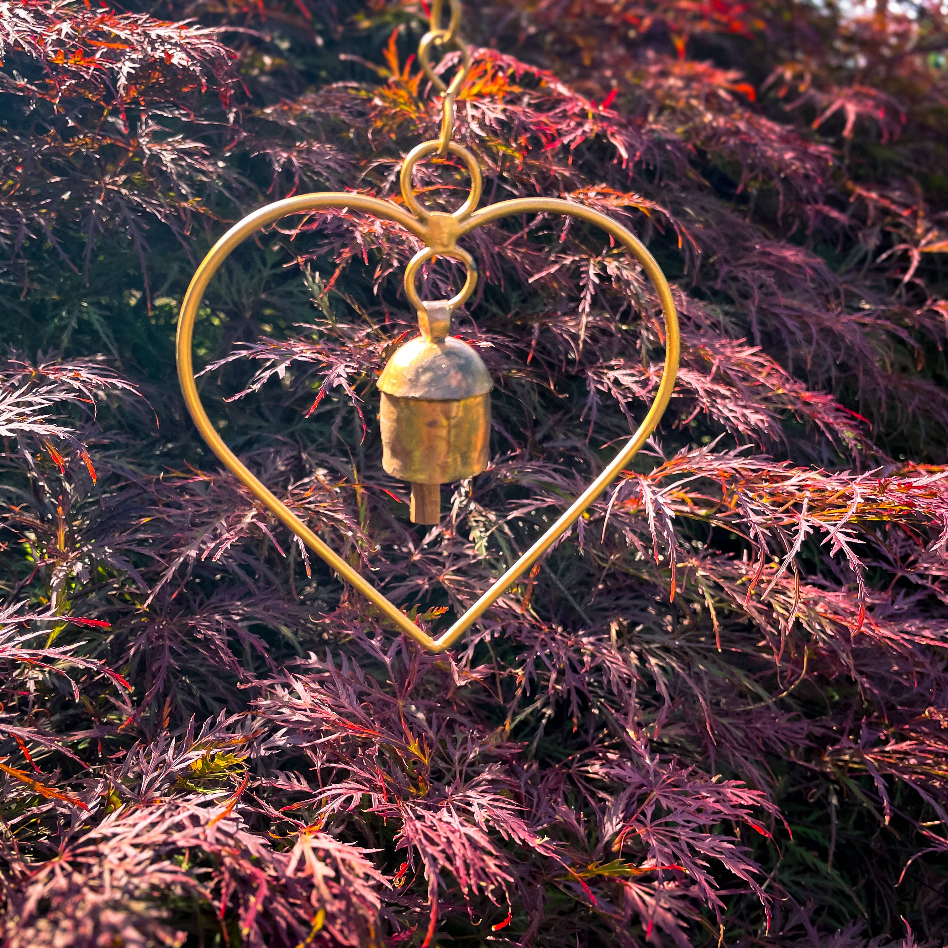 Mini Heart Wind Chime - Elegant Outdoor Garden Decor for Patio, Balcony & Porch - Perfect Romantic Gift for Valentine's Day, Anniversary & Wedding
