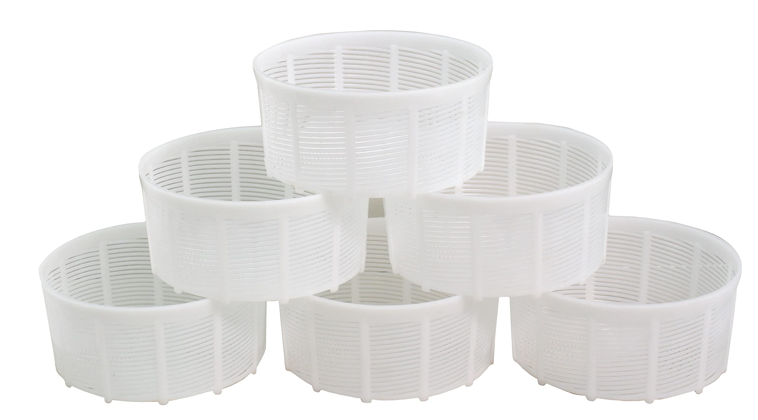 6-Piece Soft Cheese Mold Set for Homemade Cheese Making - 2.55QT Cream Cheese, Feta & Ricotta Mold - DIY Cheese Making Supplies with Basket - Perfect for Artisan Cheesemaking at Home or Small Dairy Farms