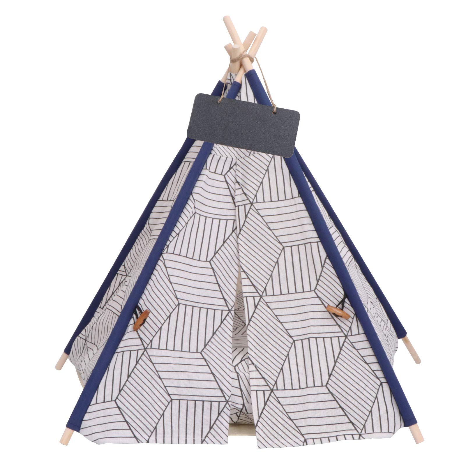 TEHAUX Solid Wood Cat Hut - Washable Pet Tent Toy with Climbing Frame for Indoor Play, Cozy Hideaway & Activity House for Cats - Perfect for Small Spaces & Playtime Fun