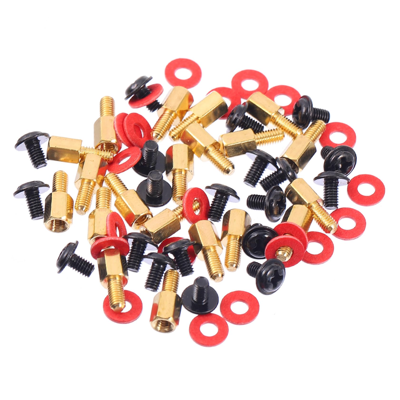 Homoyoyo 20pcs Computer Case Motherboard Standoff Screw Kit - Round Head Spacers & Insulation Washers for PC Building, Repair, and Maintenance