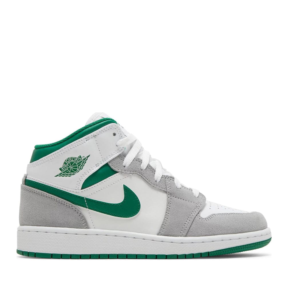 Nike Air Jordan 1 Mid SE Pine Green Grey GS - Authentic Basketball Shoes for Kids - Perfect for School, Sports & Streetwear Fashion