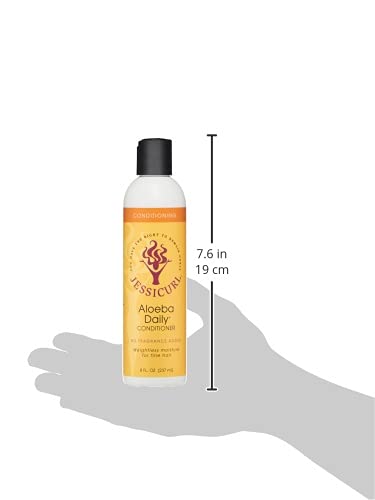 Jessicurl Aloeba Daily Conditioner for Curly Hair - Fragrance Free 8oz Leave-In Conditioner & Detangler for Fine Hair | Perfect for Daily Hydration & Tangle-Free Styling