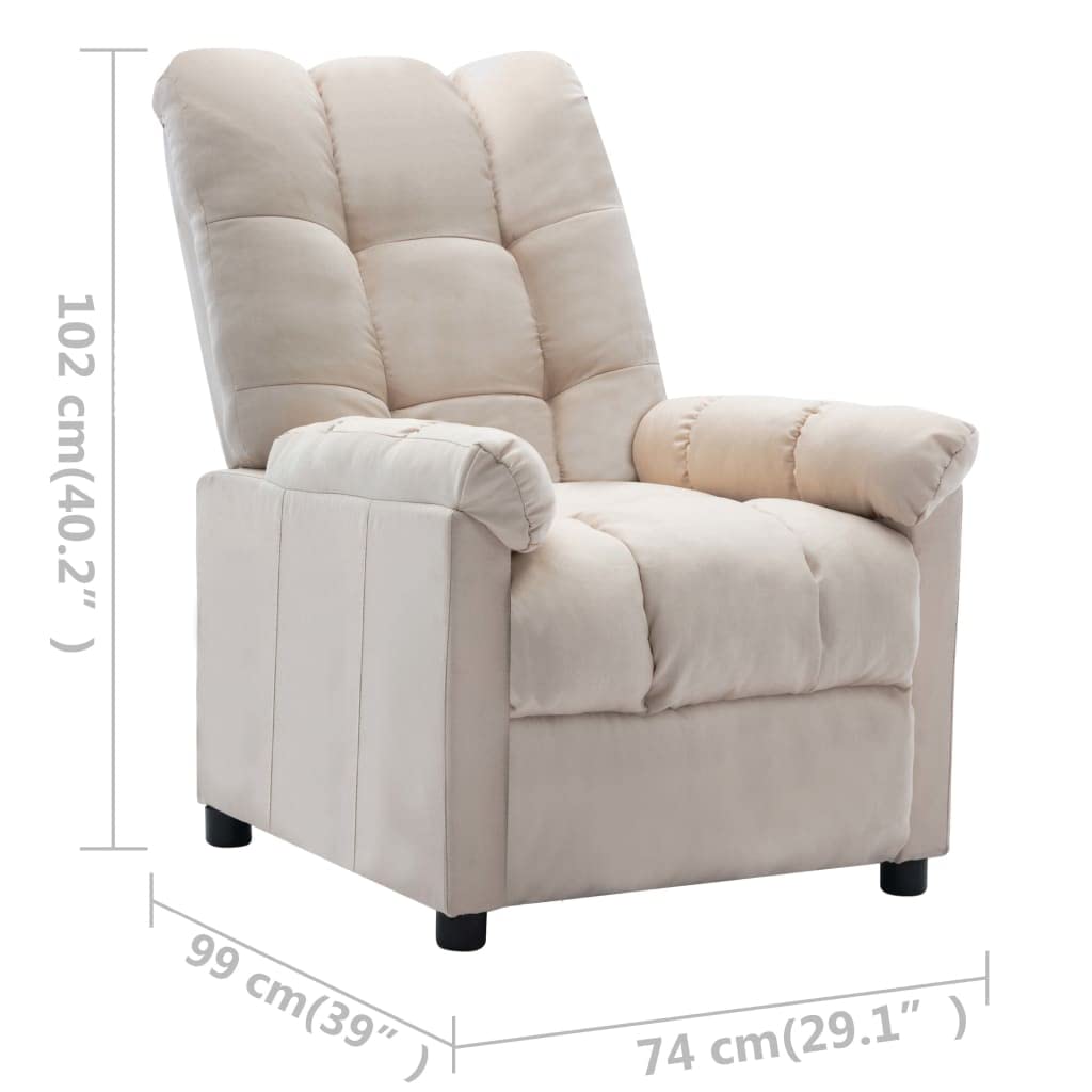 Comfortable Recliner Chair for Living Room - Adjustable Home Theater Seating, Single Recliner Sofa with Padded Seat & Push Back Design - Cream Fabric Armchair for Relaxing, Watching TV & Napping