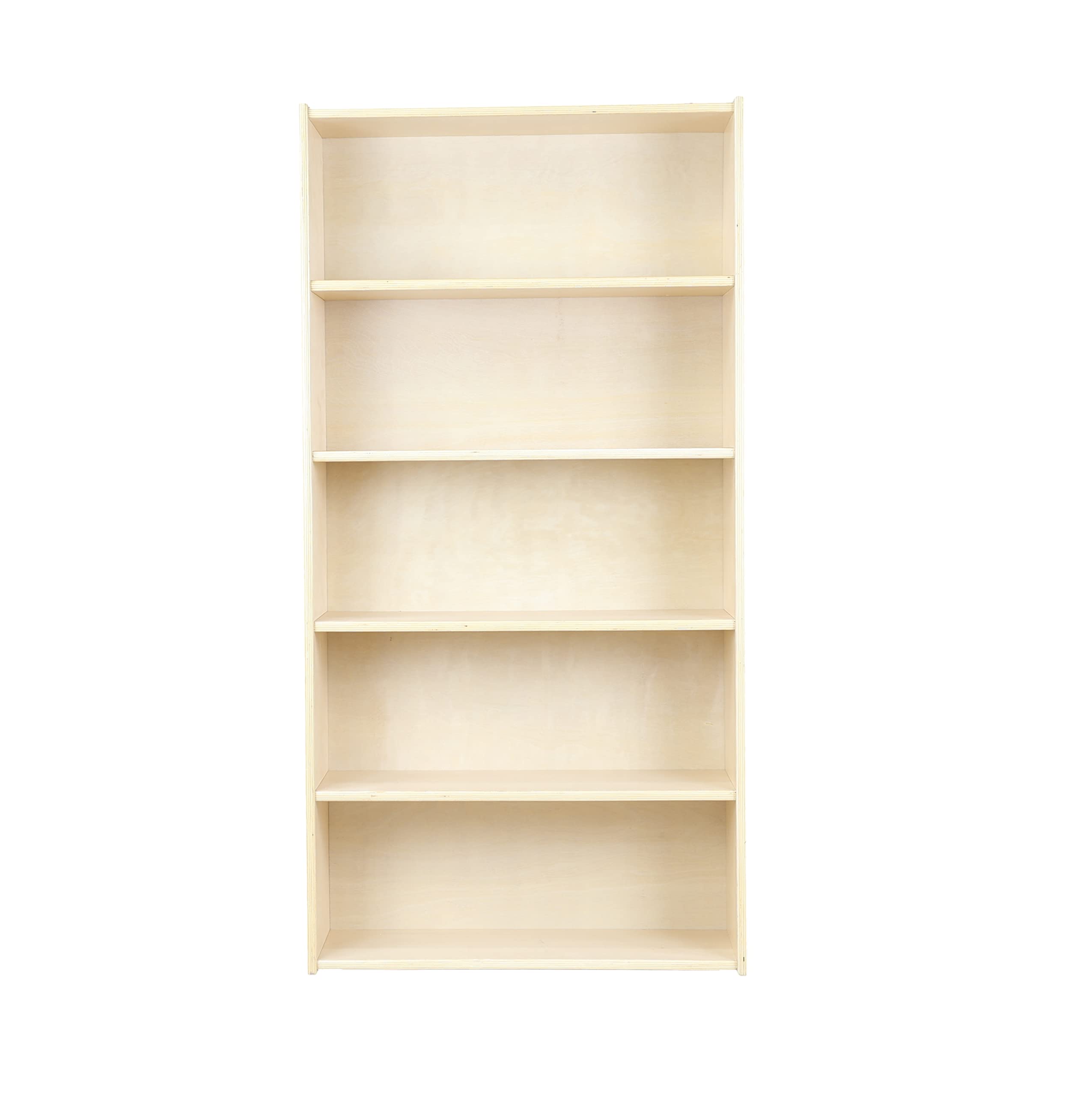 5-Tier Classic Birch Wood Book Shelf - Natural Wooden Wall Organizer for Books, Toys, Office & Kids Supplies (60 Inch) - Perfect for Home, Office, Nursery & Playroom Organization