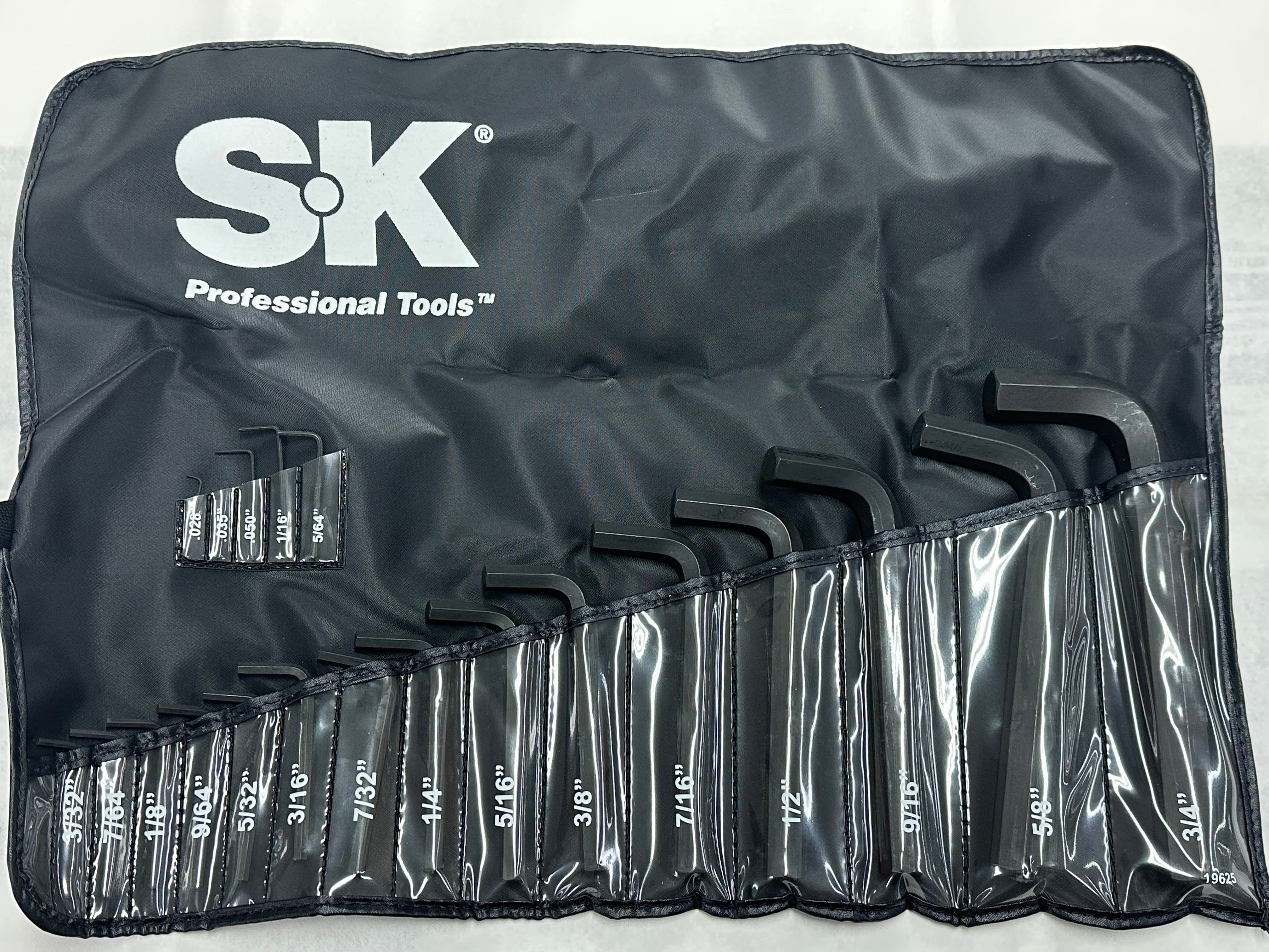 20-Piece SAE Hex Key Set in Convenient Roll-Up Pouch - Perfect for DIY, Automotive, and Home Repair Projects