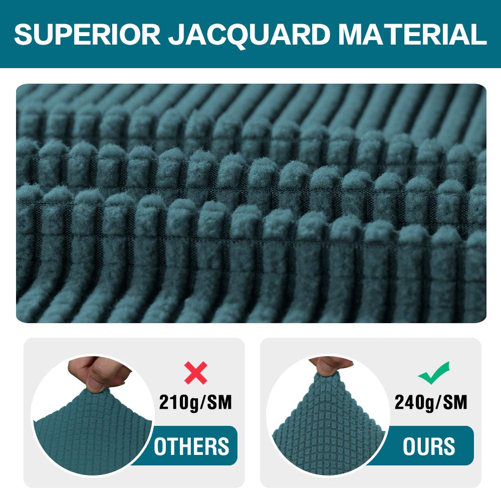 6-Pack Turquoise Stretch Dining Chair Covers - Washable & Removable Seat Slipcovers for Kitchen Chairs - Deep Teal Fabric Protector - Perfect for Dining Rooms, Restaurants, and Home Decor