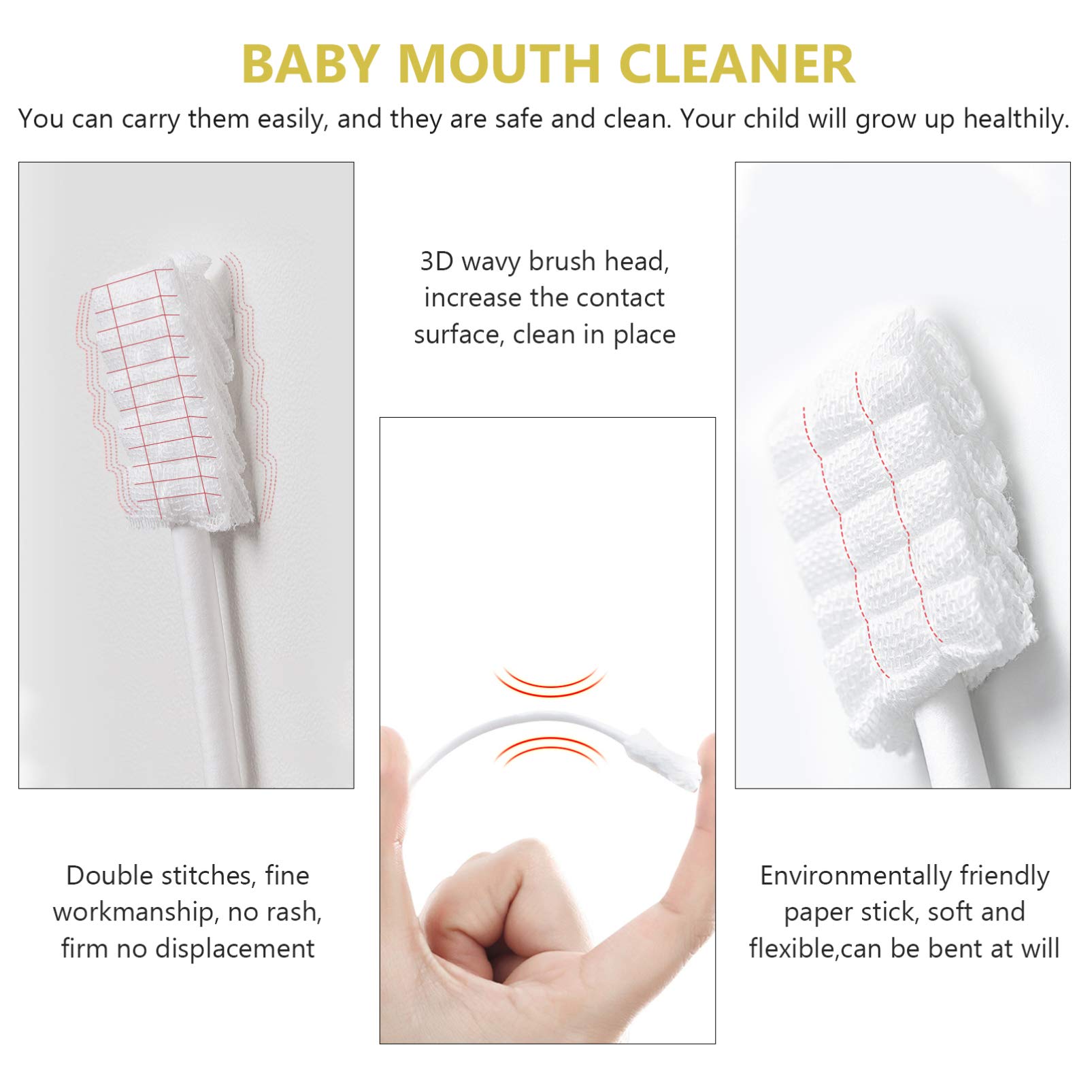 Disposable Tongue Cleaner & Toothbrush - 30pcs for Infant Oral Care - Perfect for Baby Hygiene & Travel