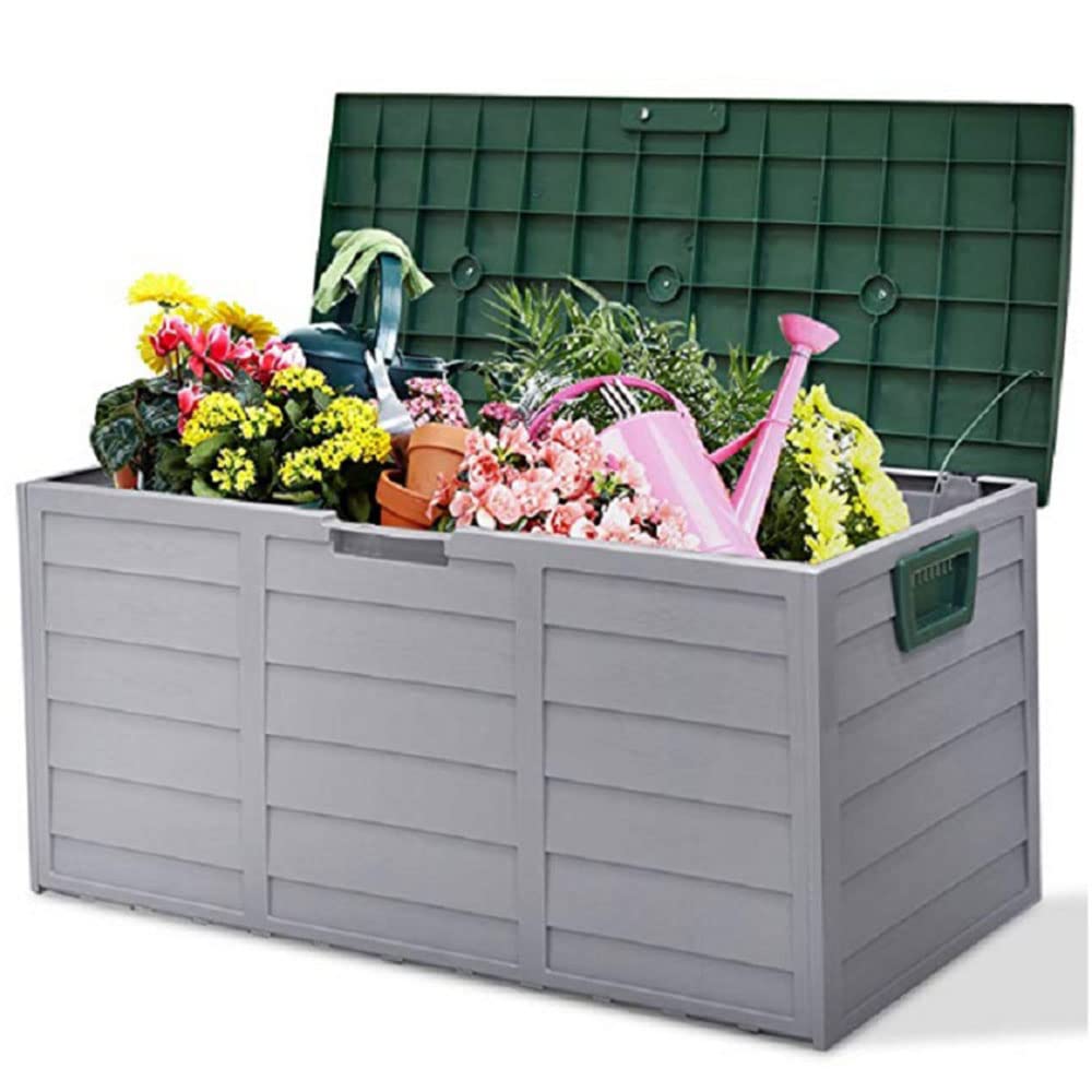 Durable Lockable Outdoor Plastic Storage Box for Garden Tools & Patio Furniture - Waterproof Deck Box with Lid for Garden, Pool, Balcony & Yard Storage | Perfect for Organizing Outdoor Equipment & Seasonal Items